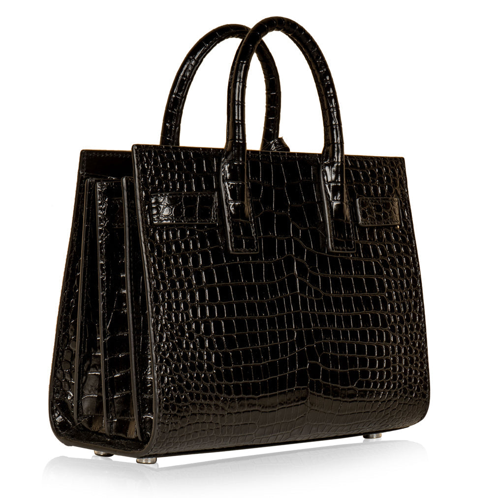 YSL Saint Laurent Nano Sac De Jour Croc Crossbody Bag