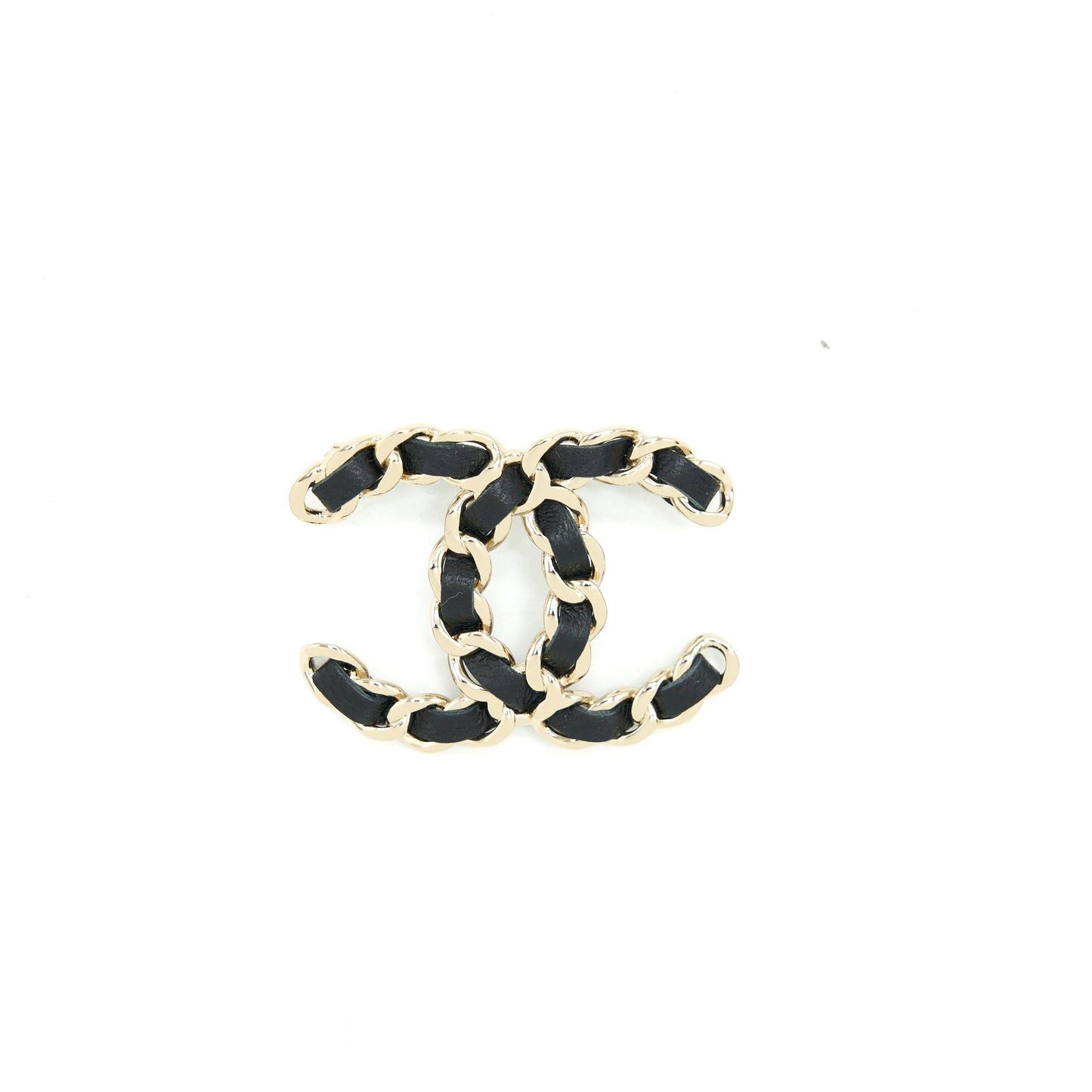 Chanel CC Logo Brooch LGHW Black Leather Handbag Lghw 3