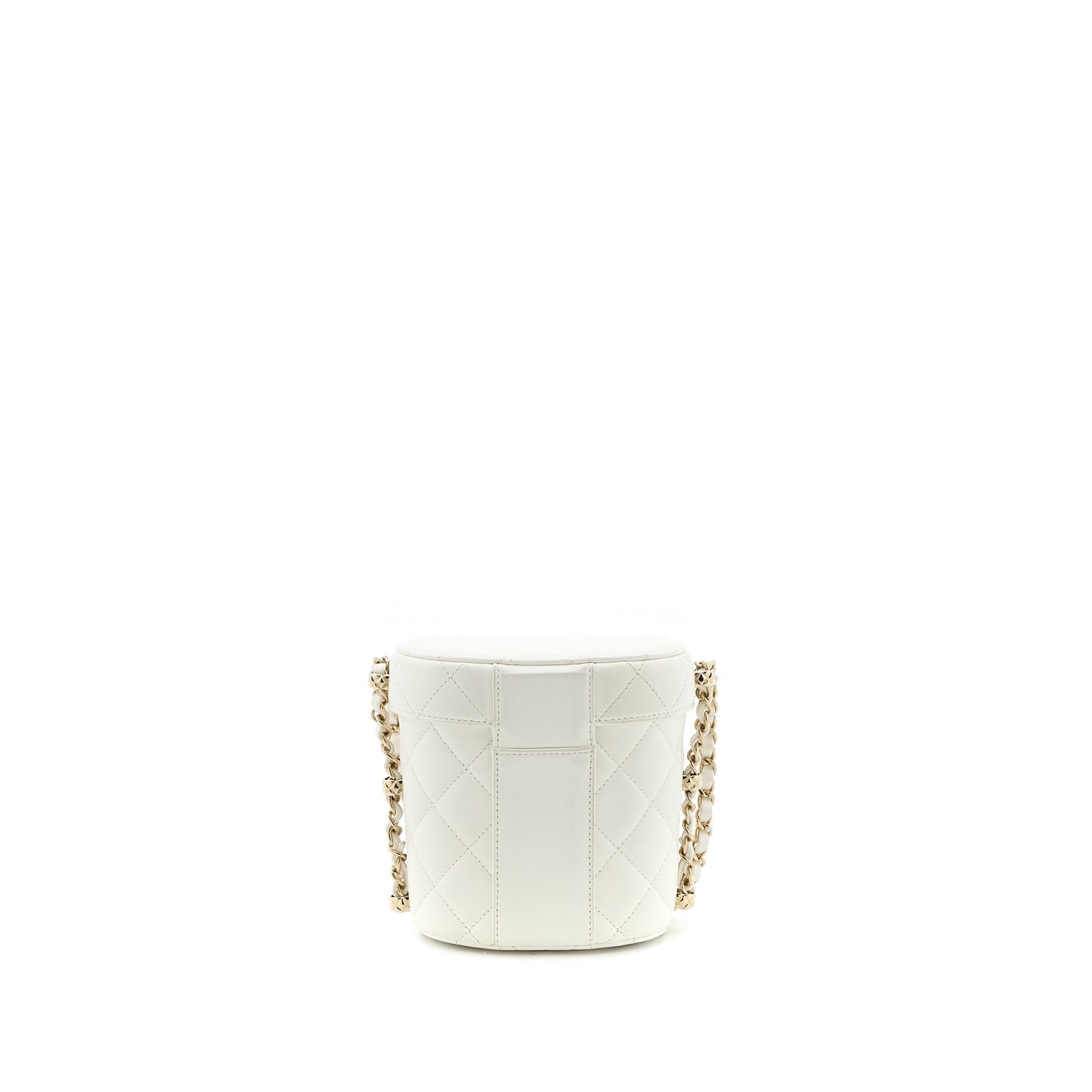 Chanel Vanity Lambskin LGHW Microchip White Small Handbag