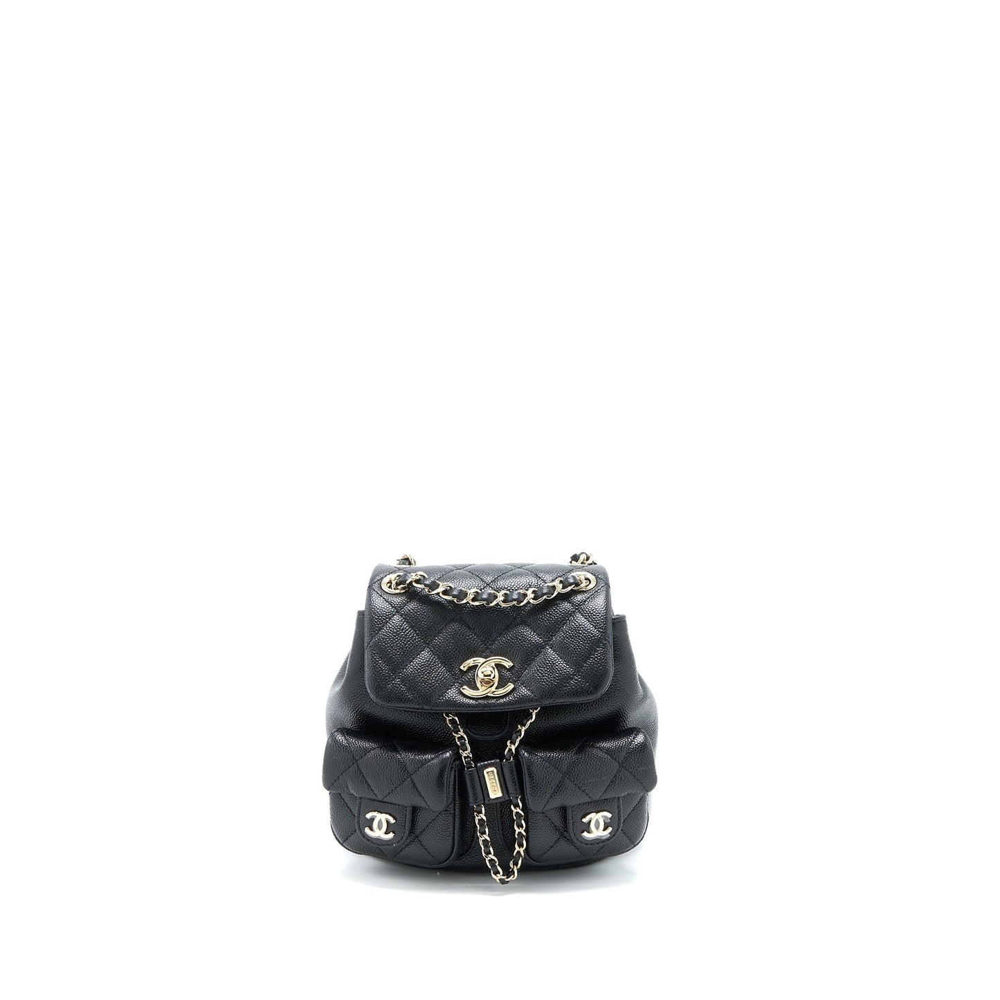 Chanel 23p Triple Pack Backpack Caviar LGHW Black Lghw Microchip