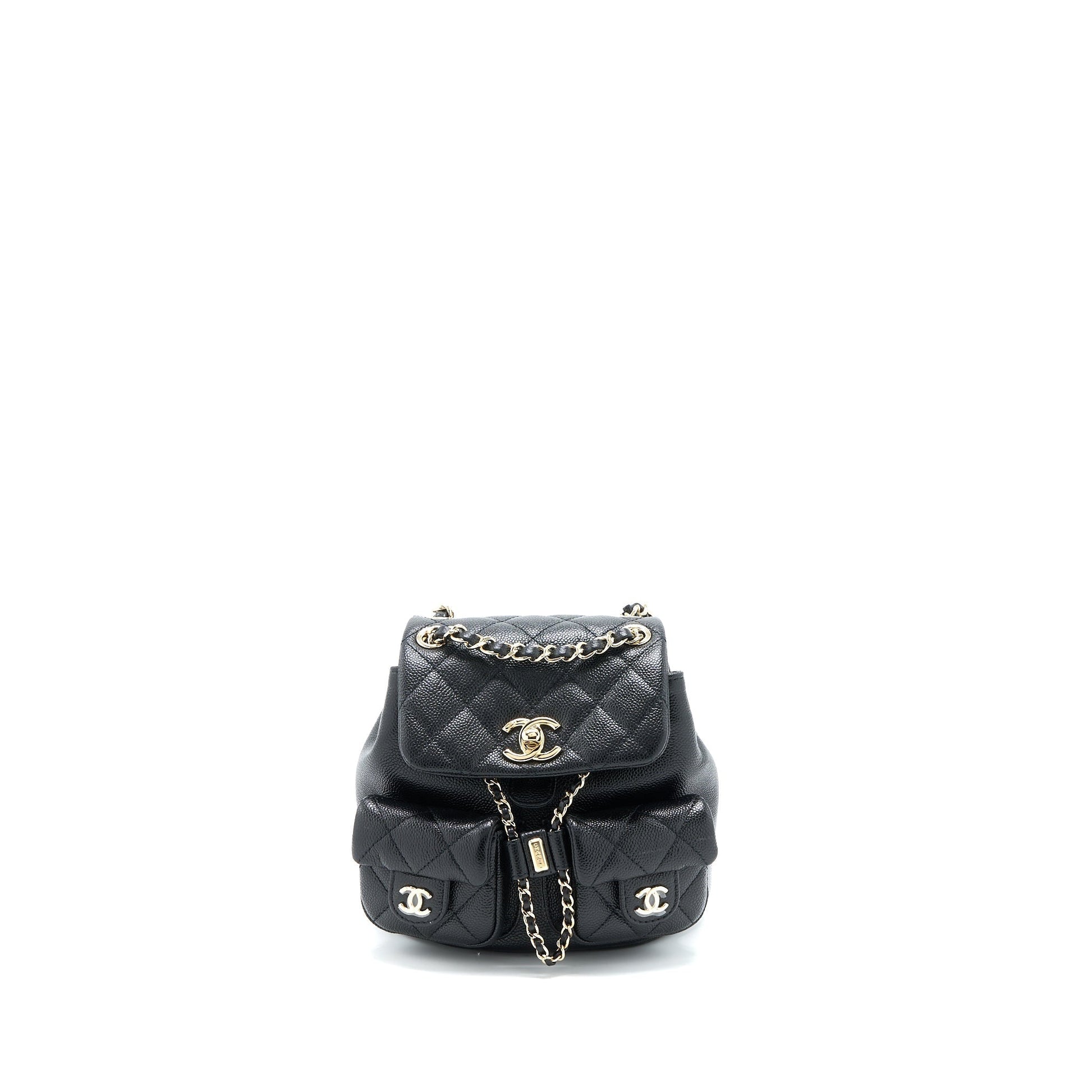 Chanel 23p Triple Pack Backpack Caviar LGHW Black Lghw Microchip