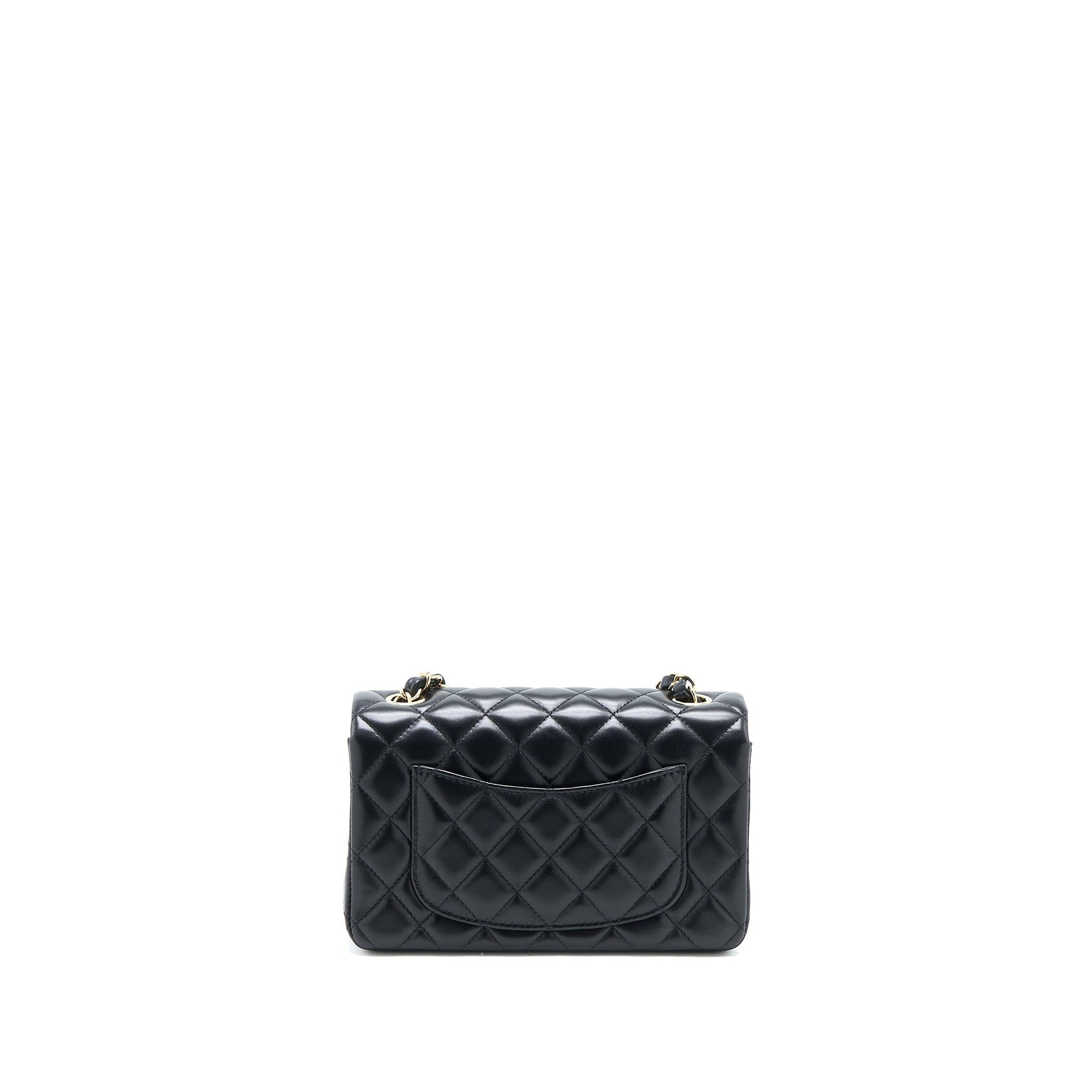 Chanel Classic Rectangular Flap Lambskin LGHW Microchip Black Shoulder Bag Microchip 3