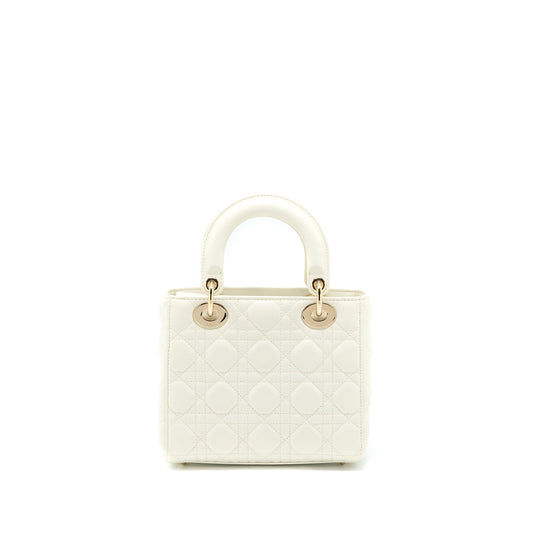 Dior Lady My Abc Purse Lambskin Handbag White Small Travel Bag