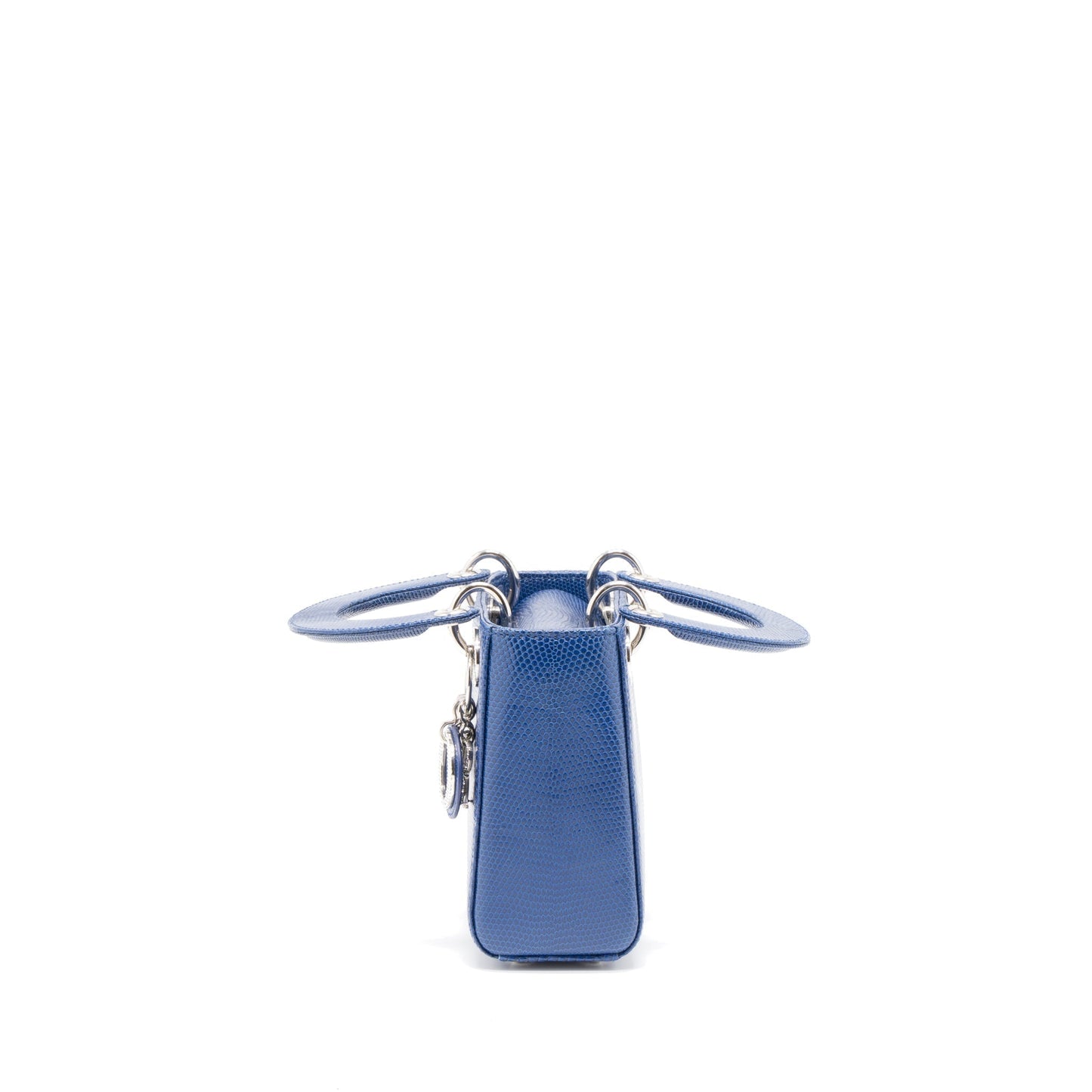 Dior Lady Lizard Crystal Handbag Blue Mini Travel Bag