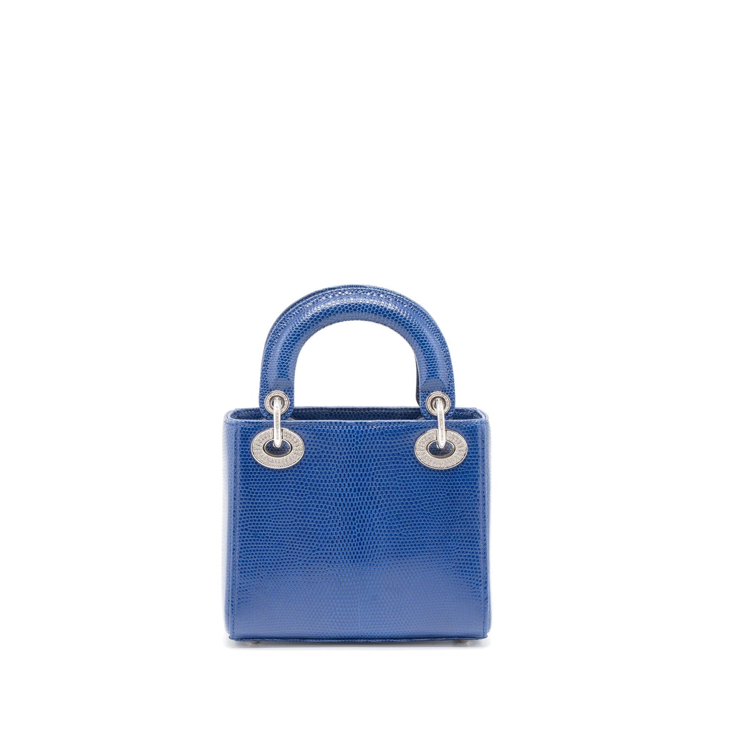 Dior Lady Lizard Crystal Handbag Blue Mini Travel Bag
