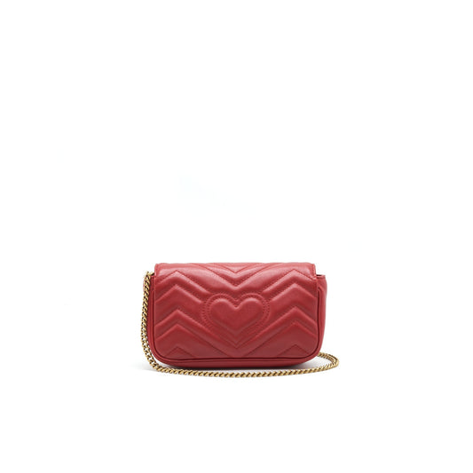 Gucci Marmont Super Bag Leather Red Travel Bag