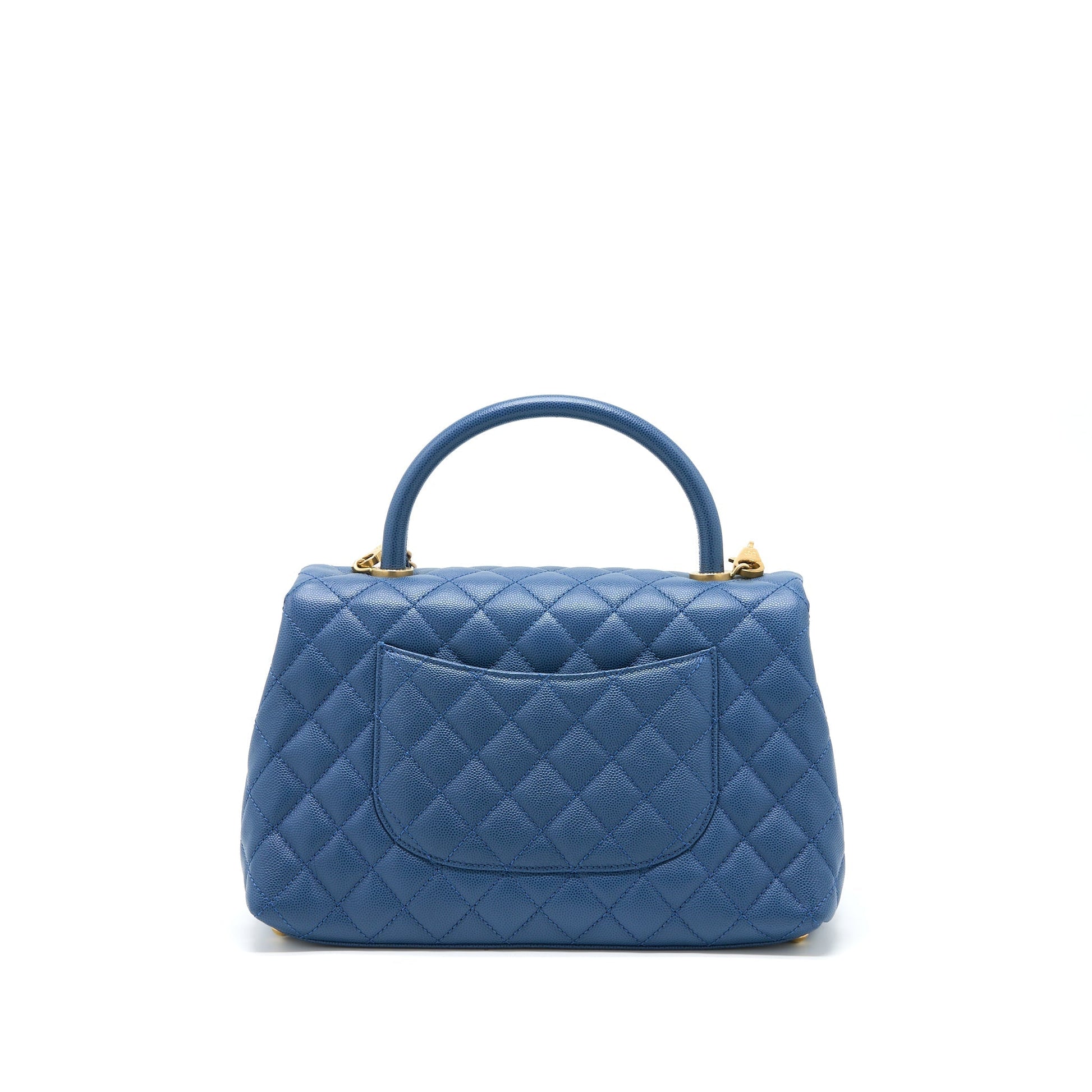 Chanel Coco Handle Flap Caviar GHW Blue Shoulder Bag