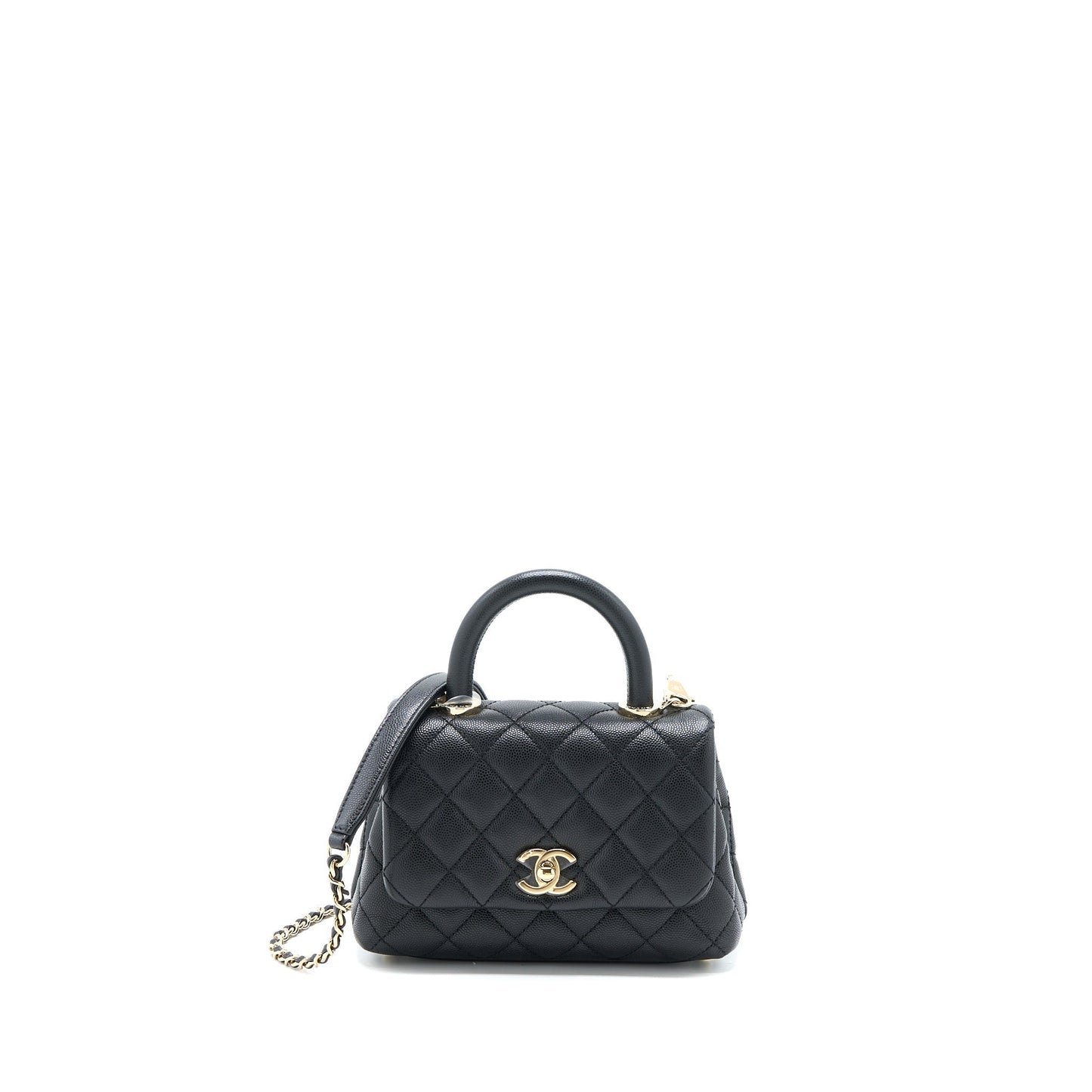 Chanel Coco Handle Caviar LGHW Black Mini Bag
