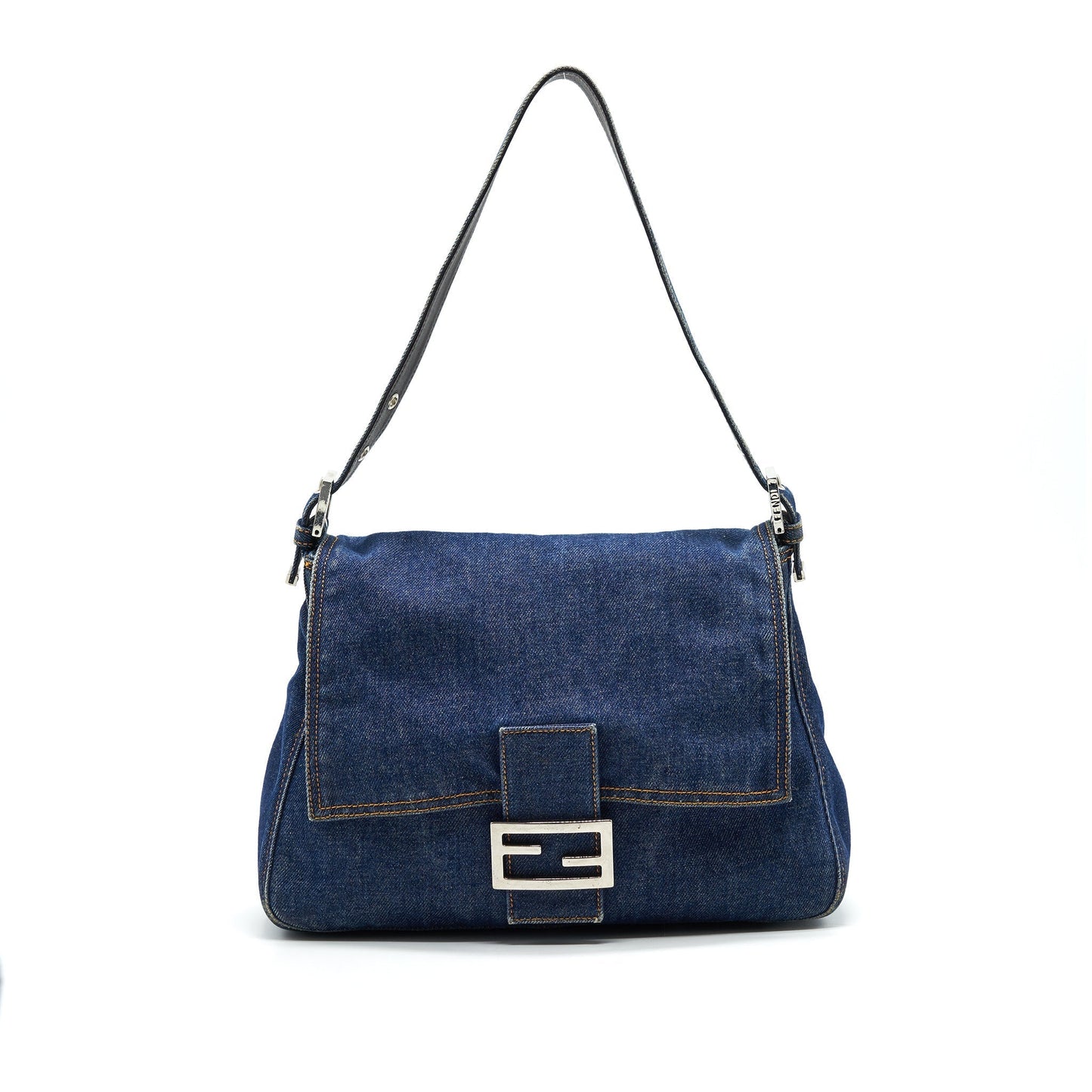 Fendi Mamma Baguette Purse Denim Mini Shoulder Bag