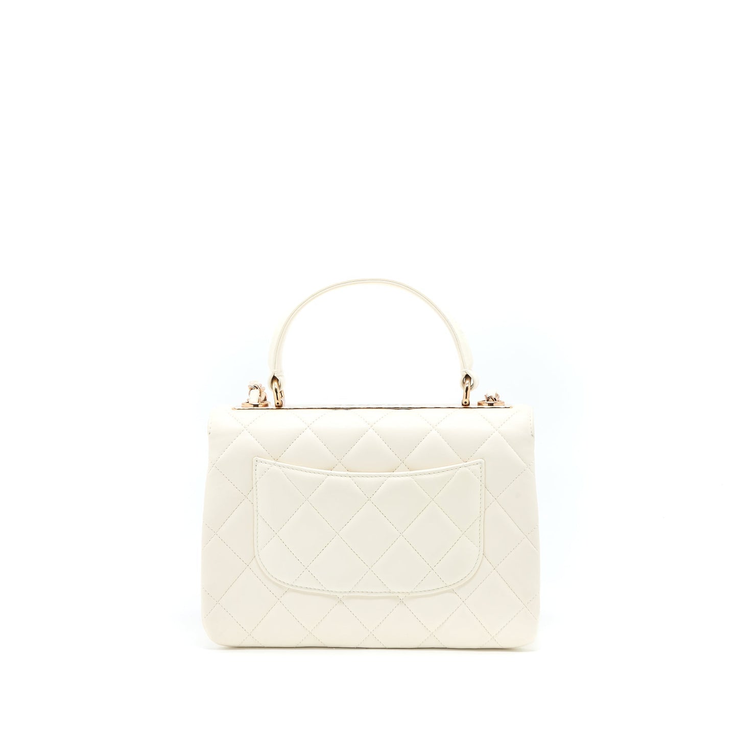 Chanel Trendy CC Lambskin RGHW Microchip White Small Handbag