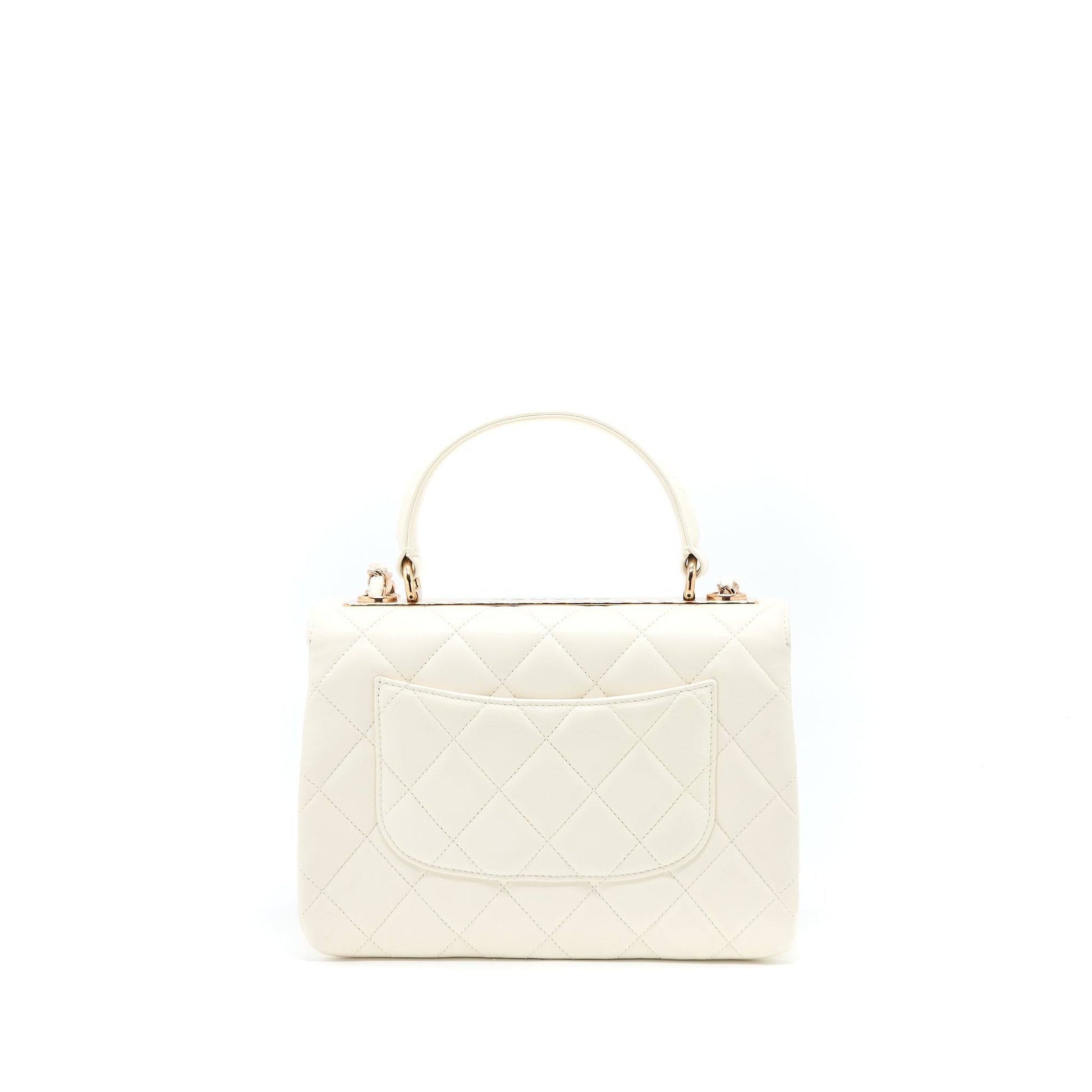 Chanel Trendy CC Lambskin RGHW Microchip White Small Handbag