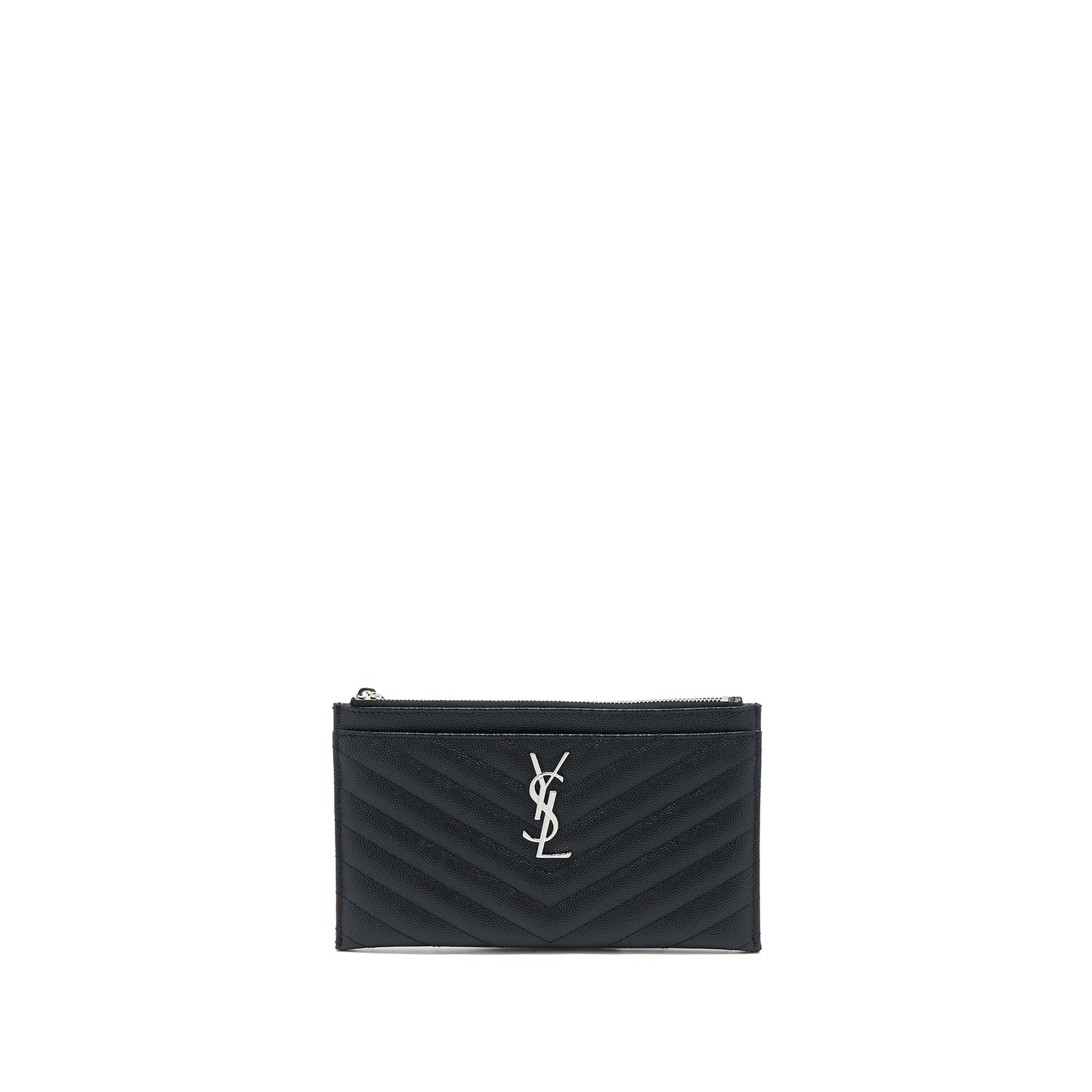 YSL Saint Laurent Saint Laurent Cassandra Zipped Pouch Grained Calfskin Matelasse Black Travel Bag