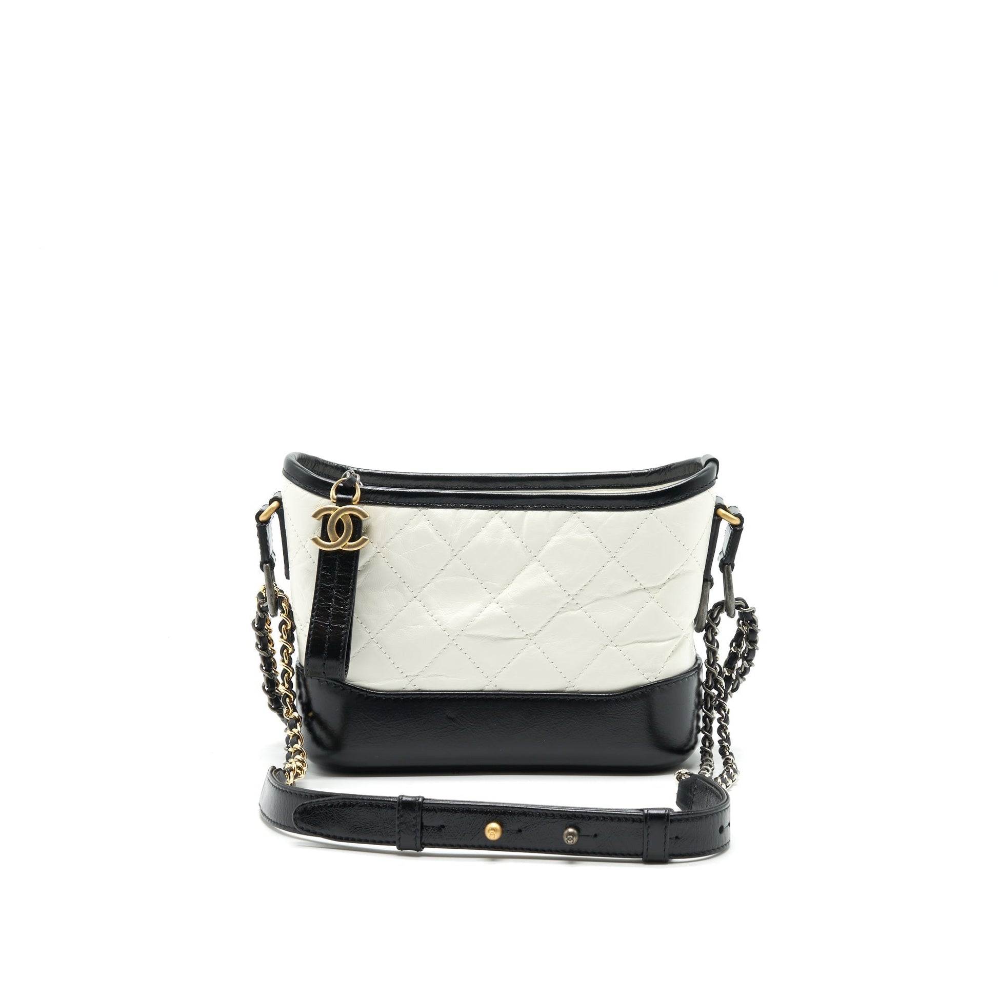 Chanel HOBO Black White Small Shoulder Bag