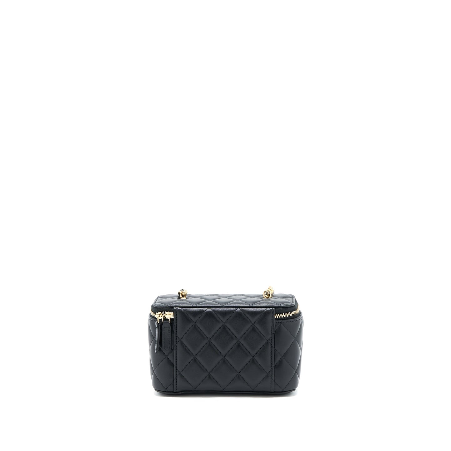 Chanel Pearl Crush Long Vanity Lambskin GHW Black Handbag Ghw Microchip