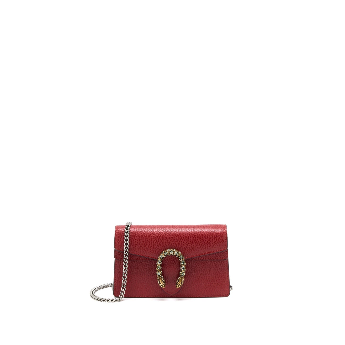 Gucci Super Dionysus Calfskin Ruthenium Shw Handbag Red Mini Travel Bag