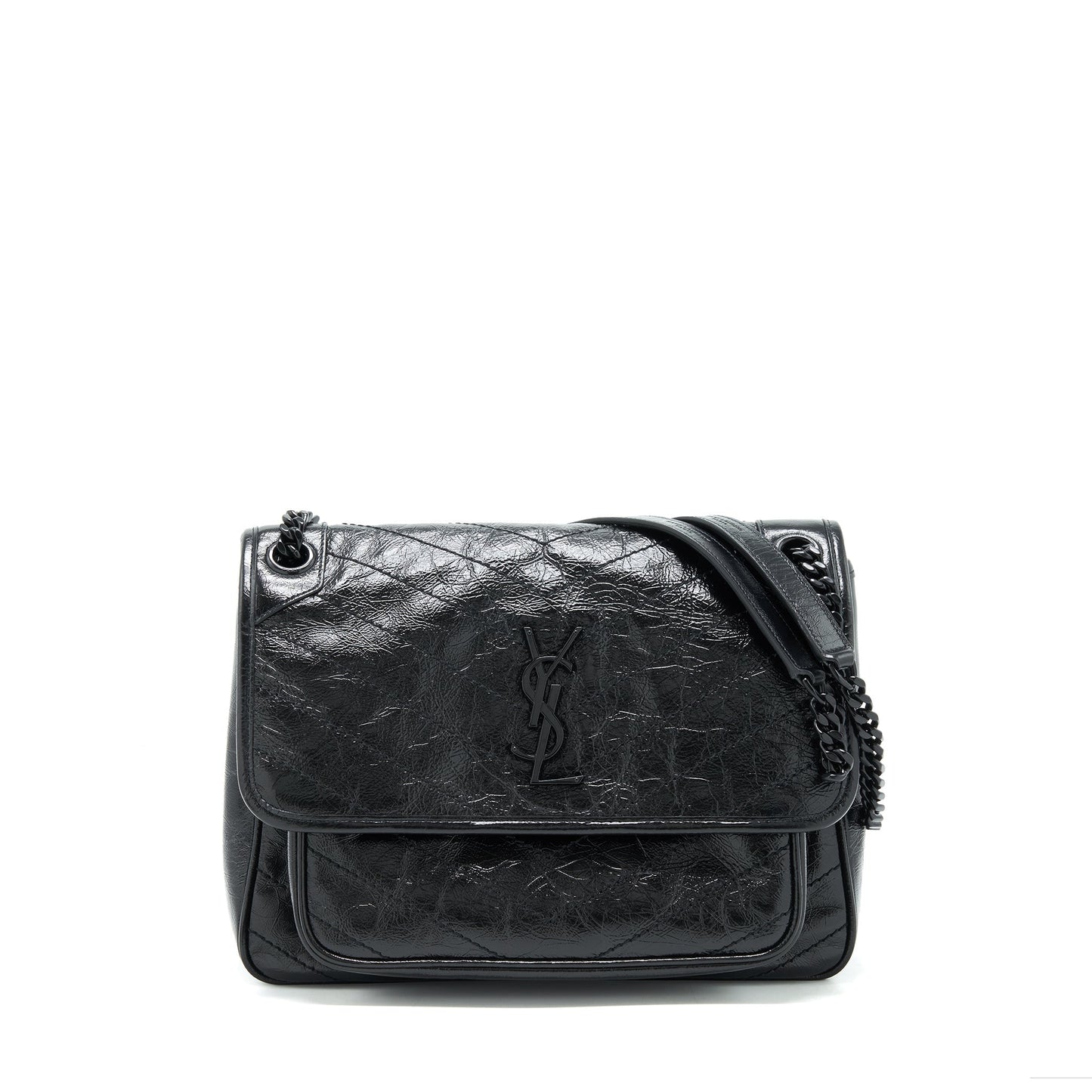 YSL Saint Laurent Saint Laurent Niki Purse Crinkled So Travel Black Medium Travel Bag