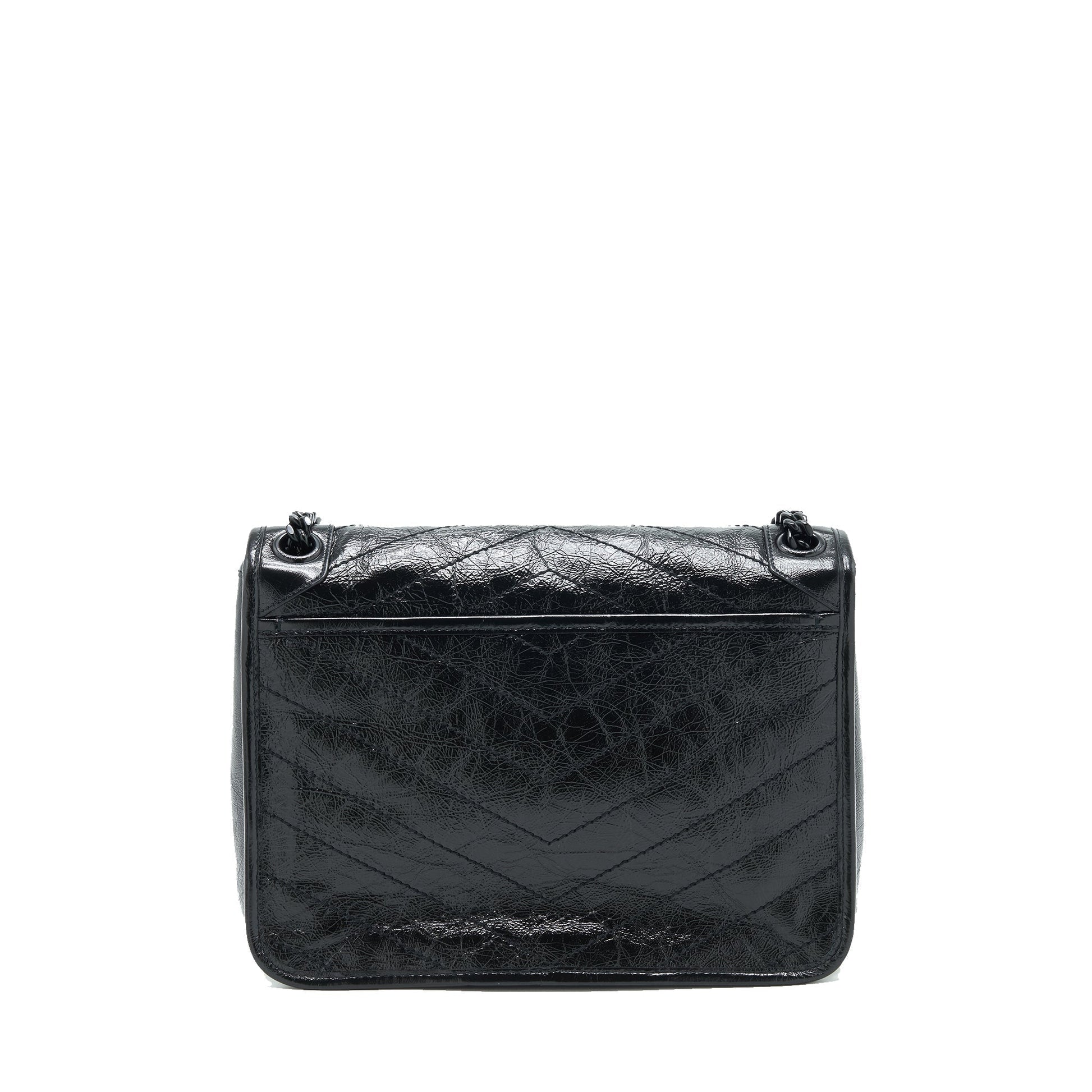 YSL Saint Laurent Saint Laurent Niki Purse Crinkled So Travel Black Medium Travel Bag