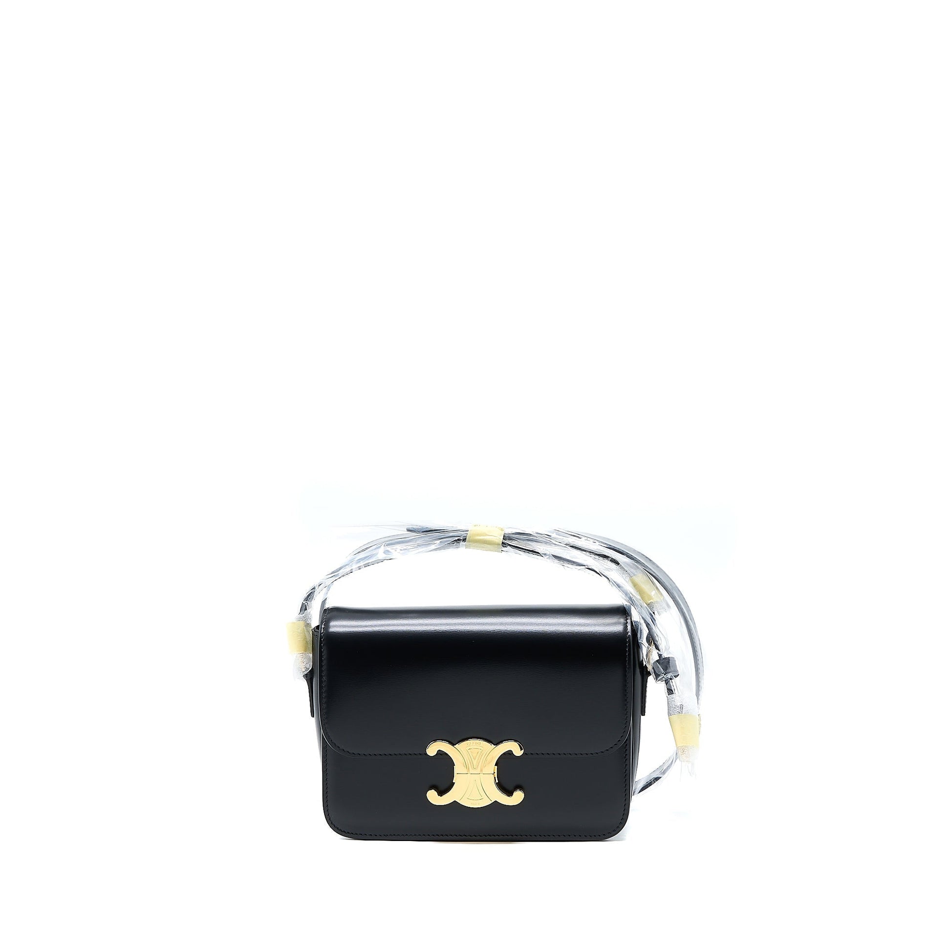 Celine Teen Triomphe Purse Calfskin Handbag Black Mini Travel Bag