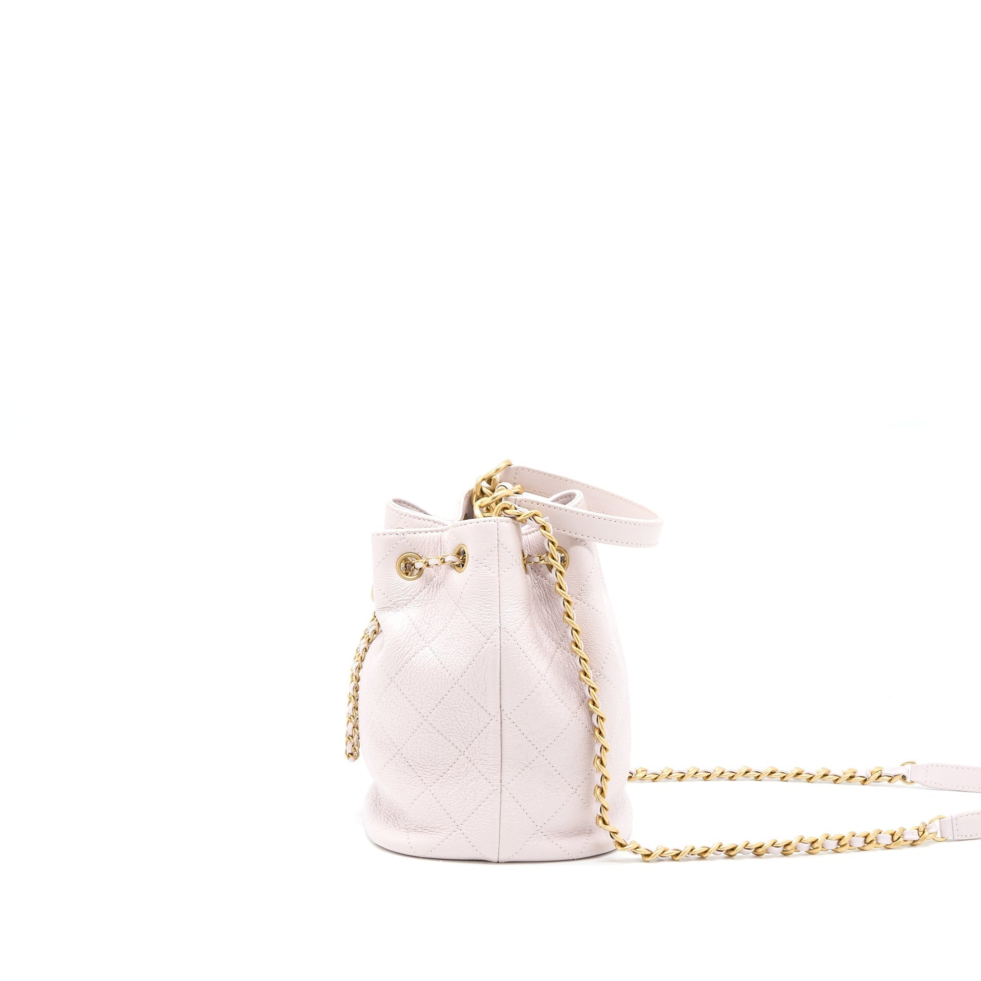 Chanel Drawstring Bucket Lambskin Light GHW Pink Jewelry