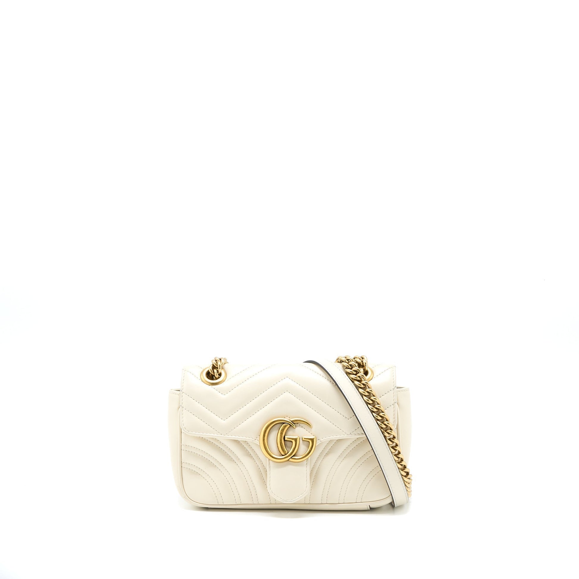 Gucci Marmont Calfskin Handbag White Mini Travel Bag