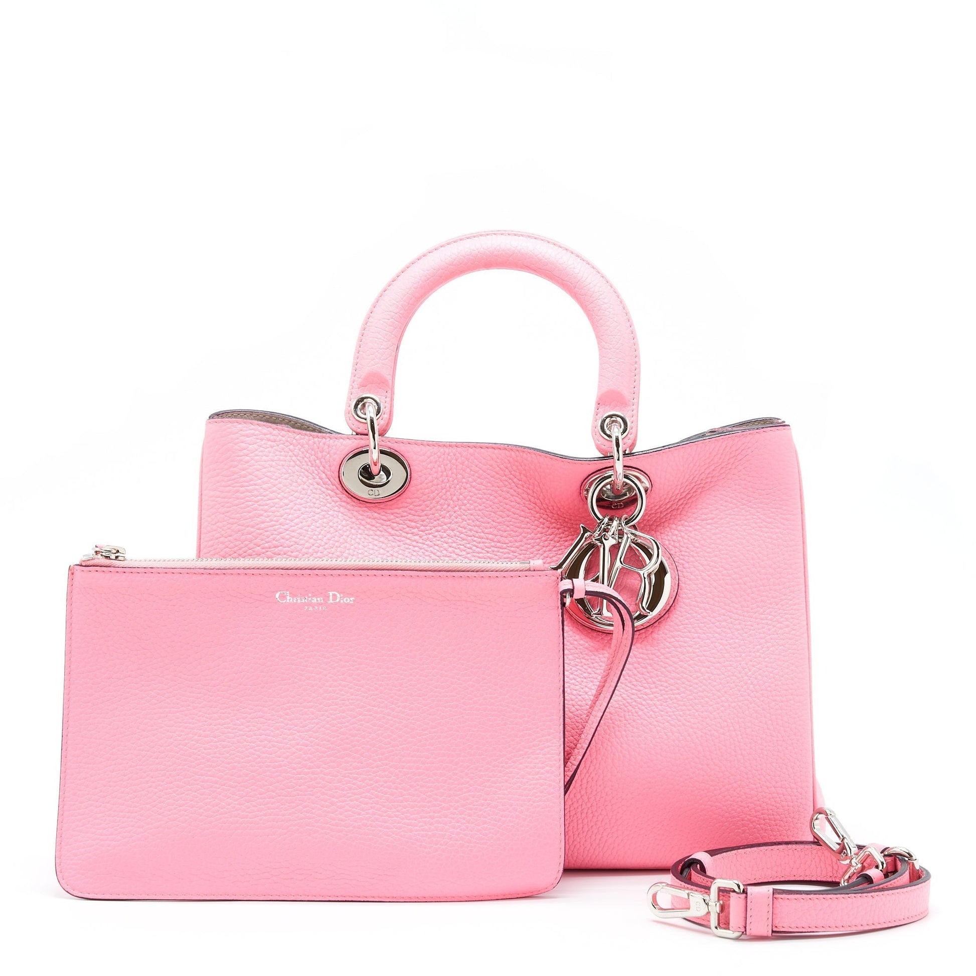 Dior issimo Purse Calfskin Handbag Pink Travel Bag