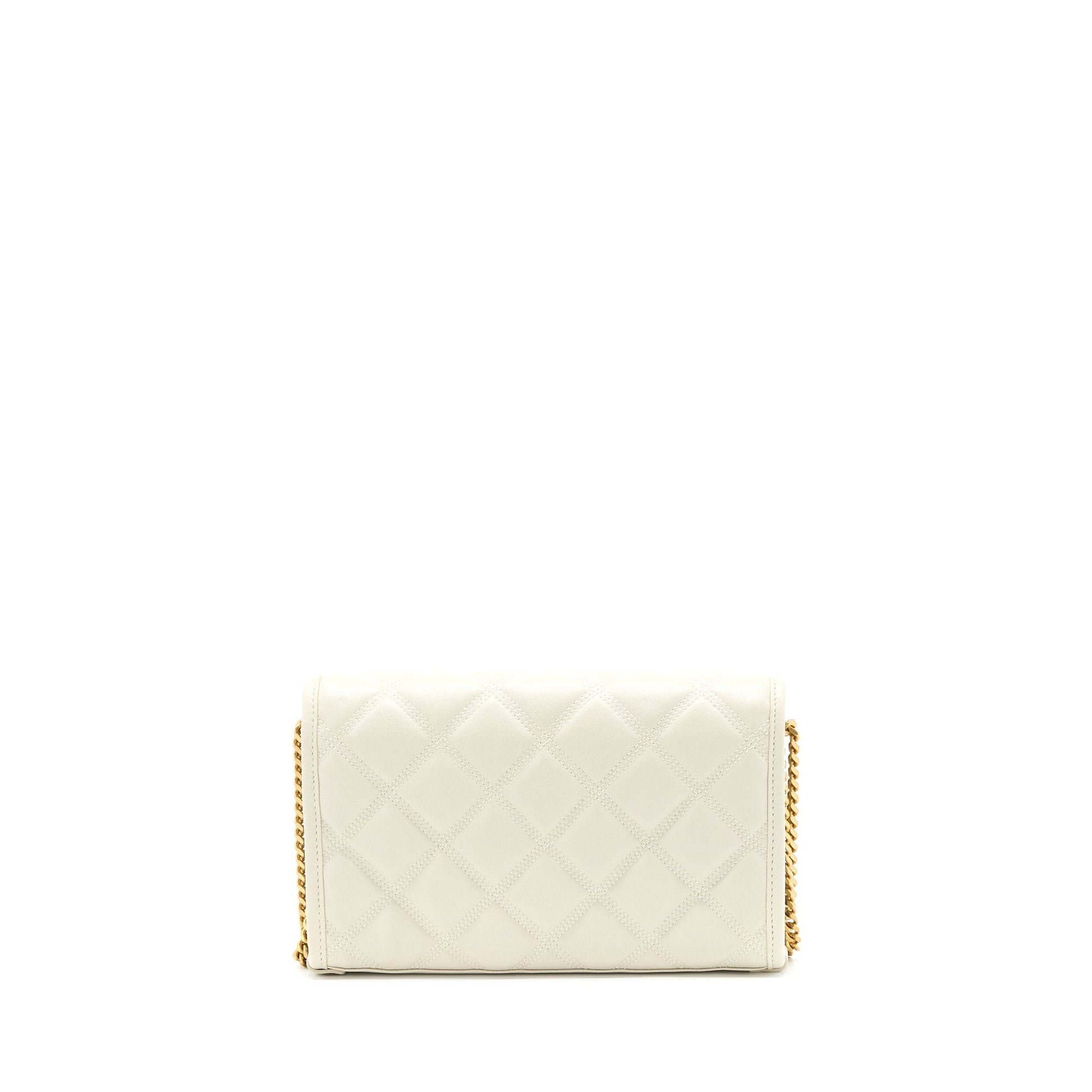 YSL Saint Laurent Saint Laurent Becky Purse Travel Bag Quilted White