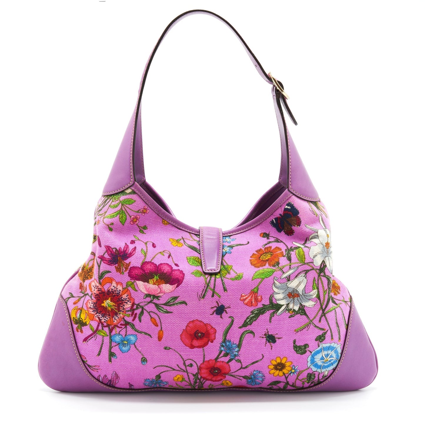 Gucci Flora Jackie Bag And Multicolour Leather Canvas Travel Bag