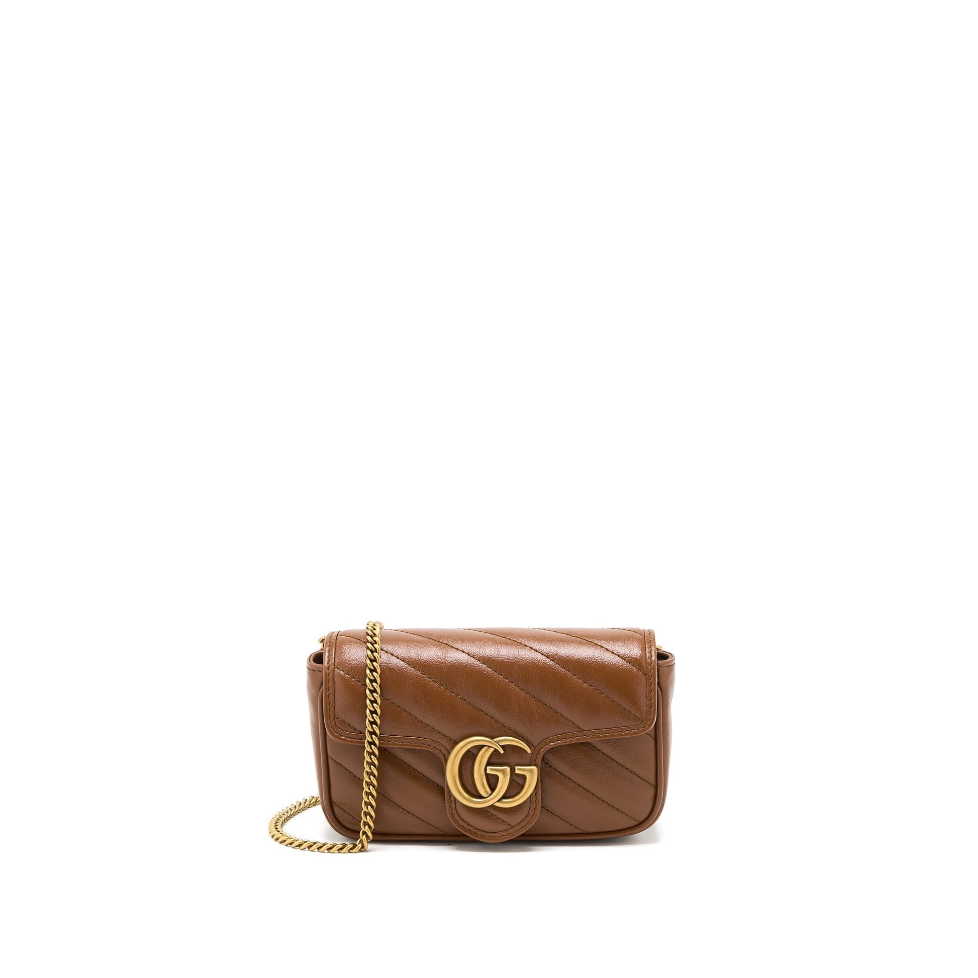 Gucci Marmont Super Calfskin Caramel Handbag Mini Travel Bag