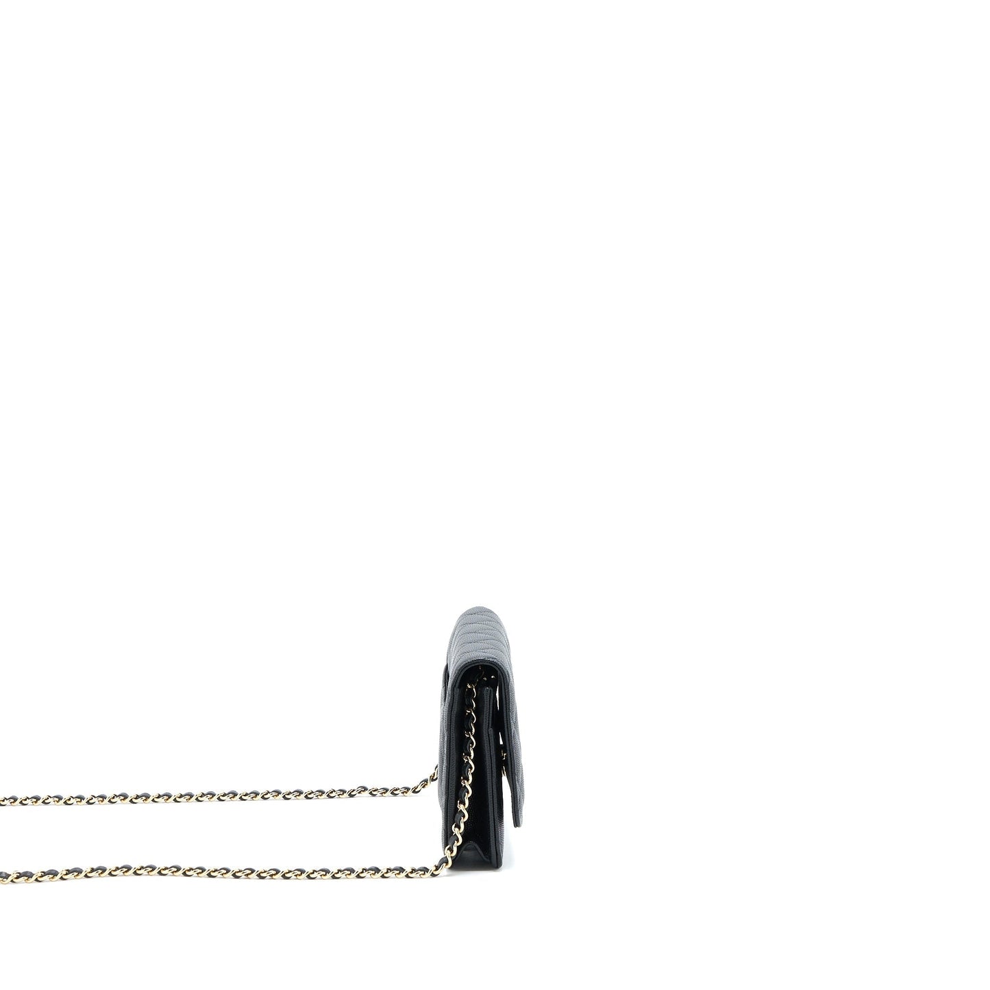 Chanel 23C Giant CC Logo on Caviar Black Wallet Case