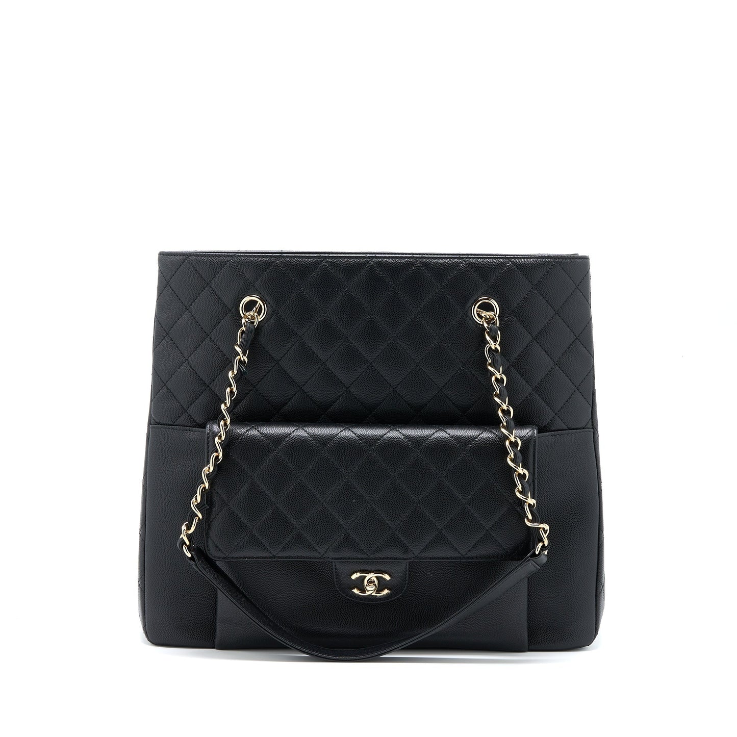 Chanel 19C Shopping Caviar LGHW Black Tote Bag