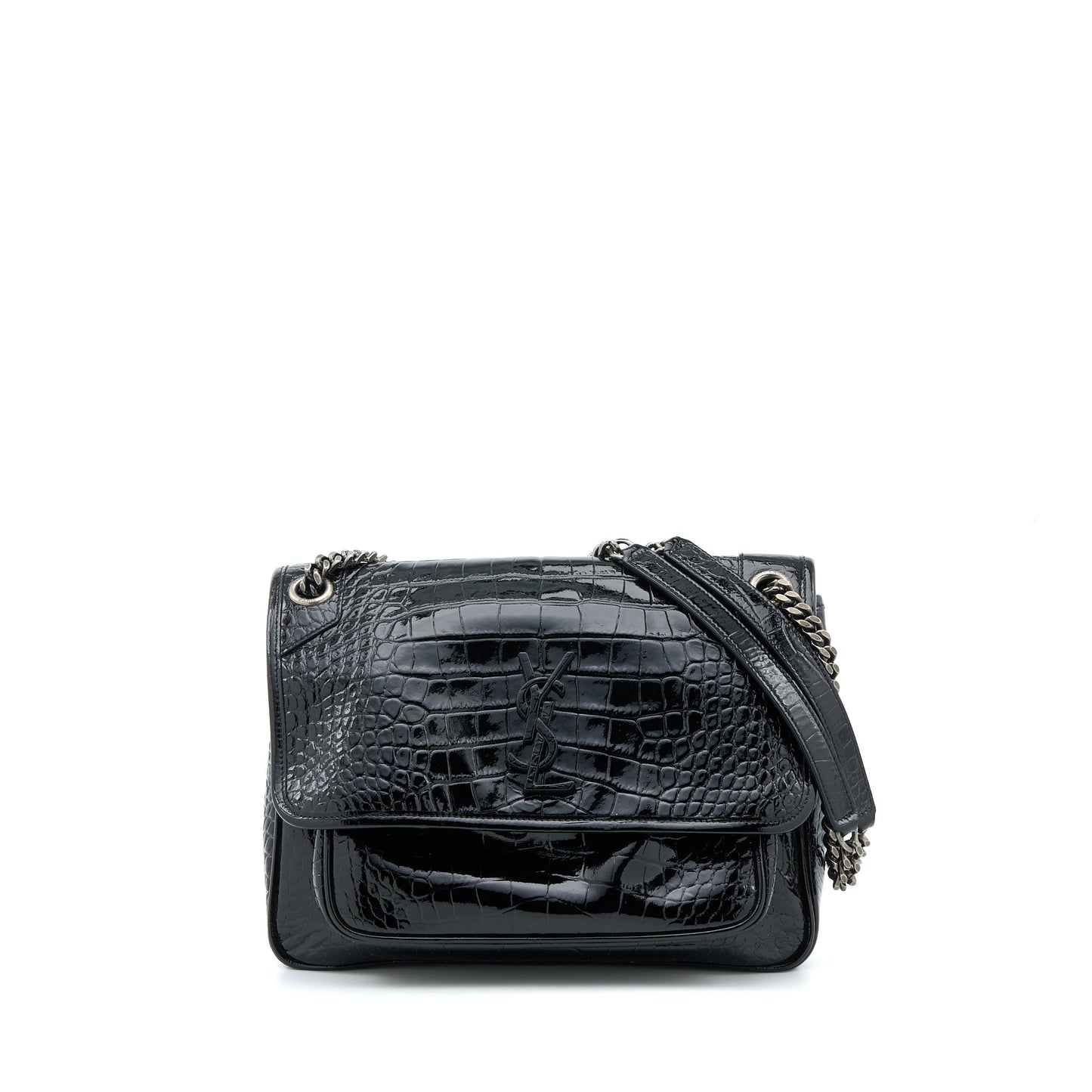 YSL Saint Laurent Saint Laurent Niki Purse Patent Travel Bag Black Medium