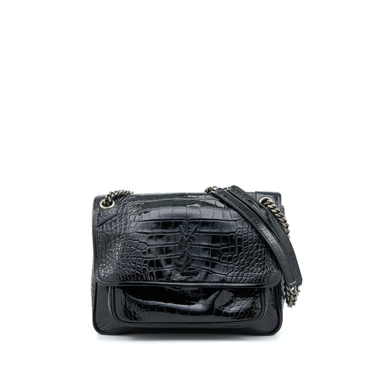 YSL Saint Laurent Saint Laurent Niki Purse Patent Travel Bag Black Medium