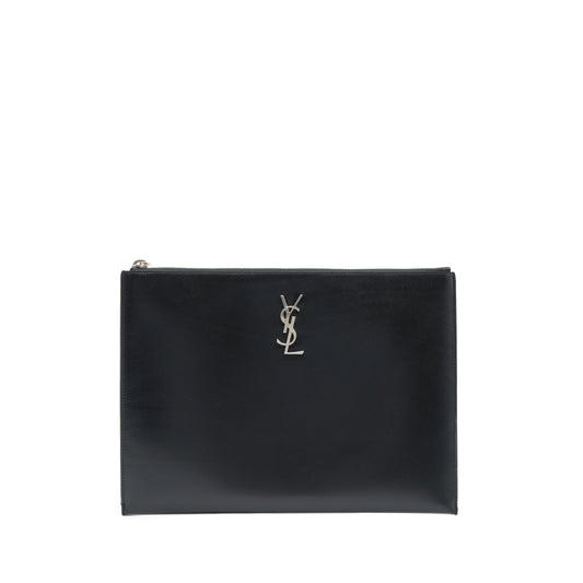 YSL Saint Laurent Saint Laurent Ipad Holder Clutch Calfskin Black Clutch Bag