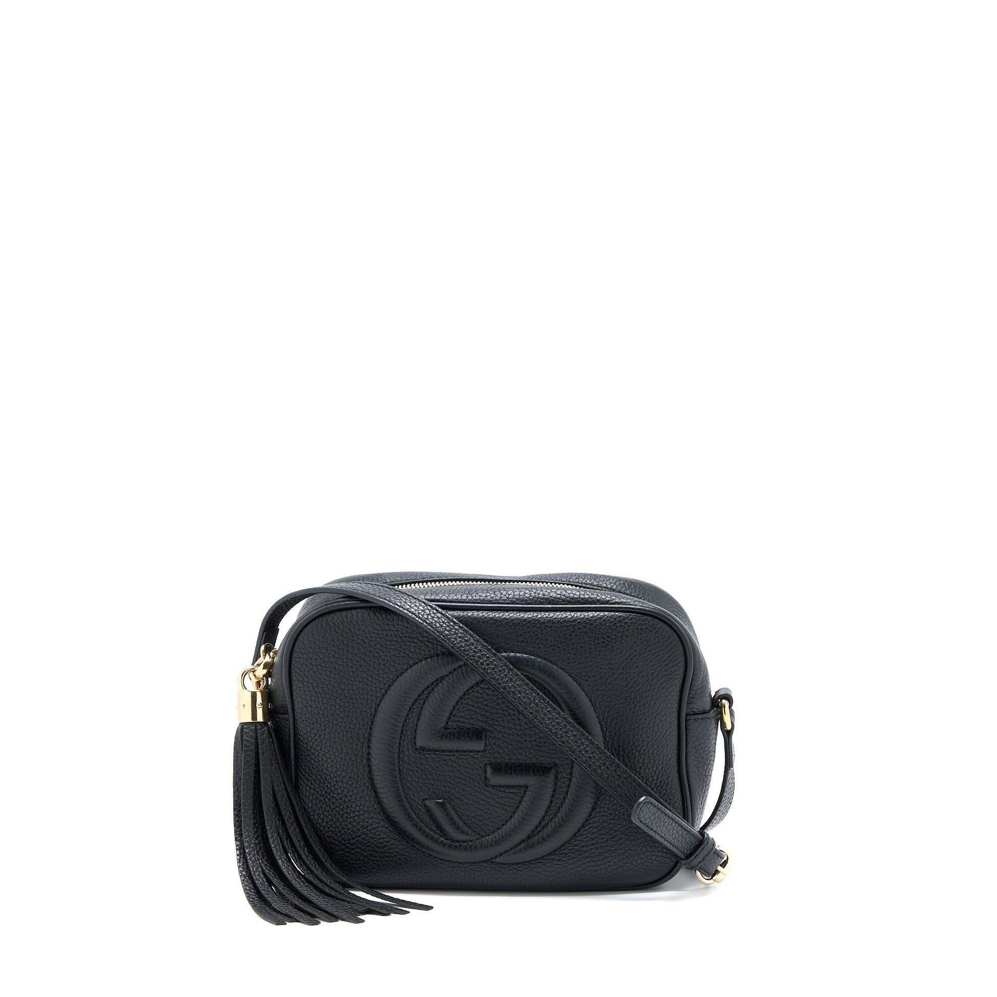 Gucci Soho Disco Camera Bag Calfskin Black Travel Bag With Lghw
