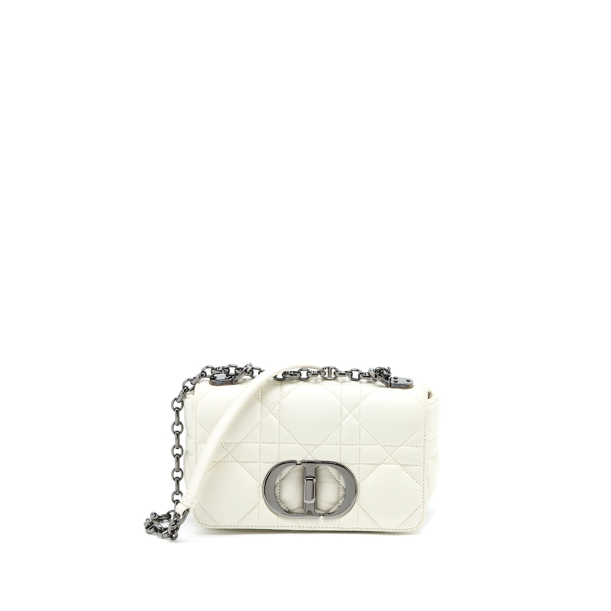 Dior Small Caro Purse Latte Macrocannage Calfskin Hardware Quilted Black Travel Bag