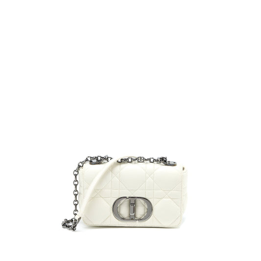 Dior Small Caro Purse Latte Macrocannage Calfskin Hardware Quilted Black Travel Bag