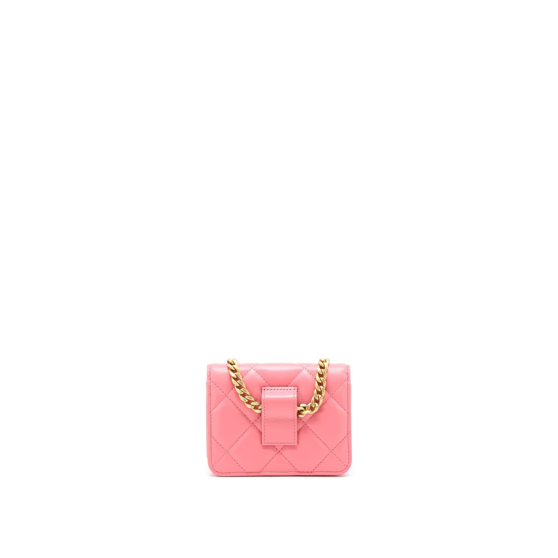 Chanel Flap Waist Enamel Logo Lambskin GHW Pink Mini Bag