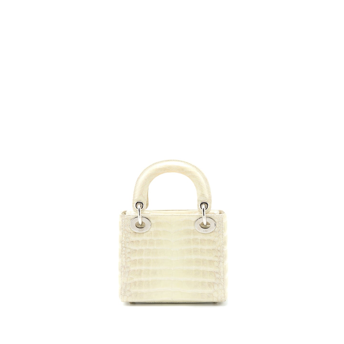 Dior Lady Himalayan Crocodile Handbag White Mini Travel Bag