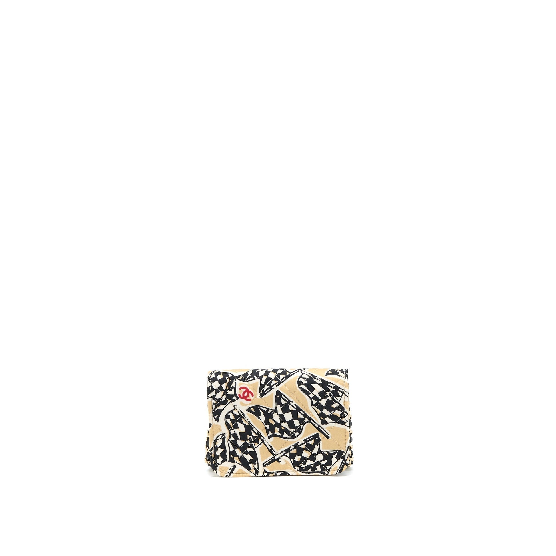 Chanel Flap Fabric LGHW Microchip Multicolour Shoulder Bag Lghw Microchip