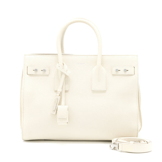 YSL Saint Laurent Saint Laurent Sac De Jour Tote Purse White Tote Bag