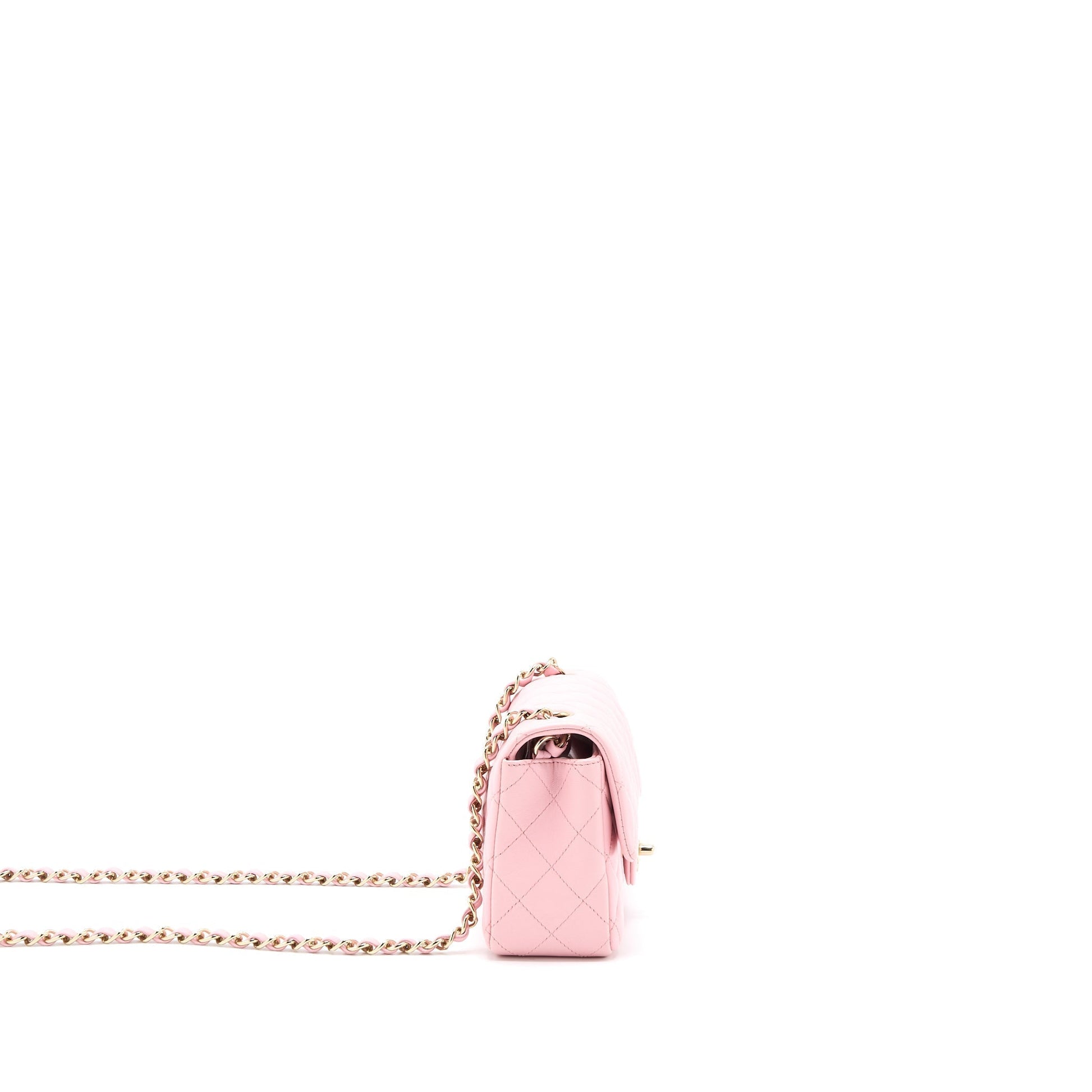 Chanel 21s Rectangular Flap Lambskin LGHW Pink Shoulder Bag