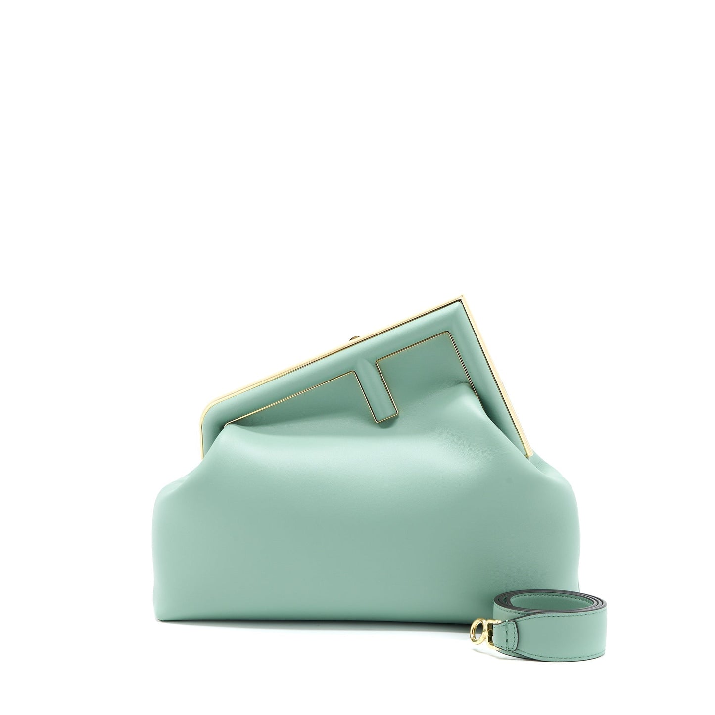 Fendi First Mint Handbag Lambskin Green Medium Travel Bag