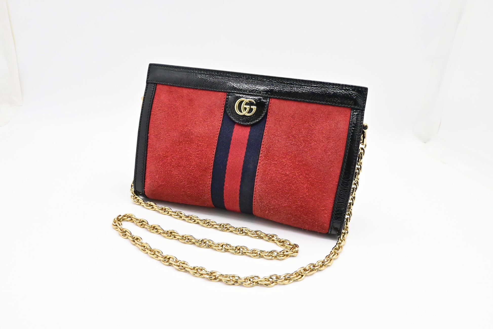 Gucci Ophidia Suede Red Crossbody Bag