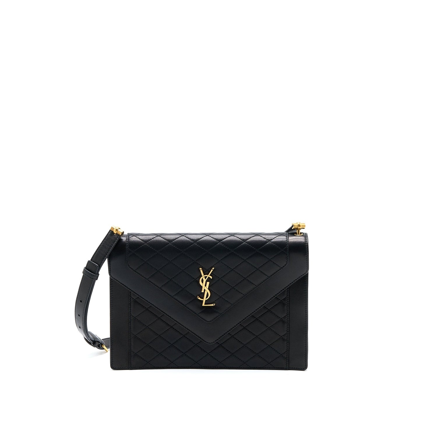 YSL Saint Laurent Envelop Purse Lambskin Shoulder Bag Black Mini