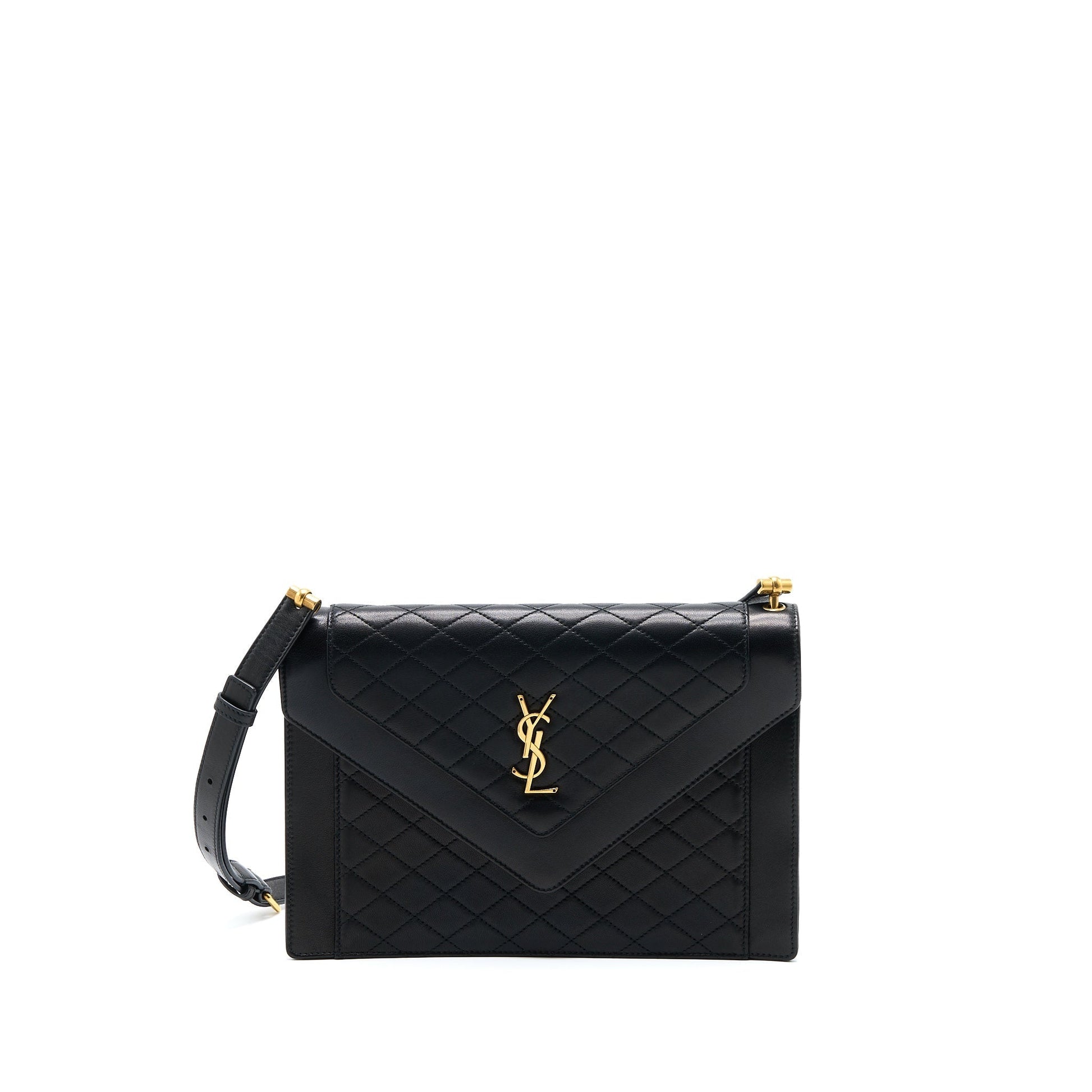 YSL Saint Laurent Envelop Purse Lambskin Shoulder Bag Black Mini