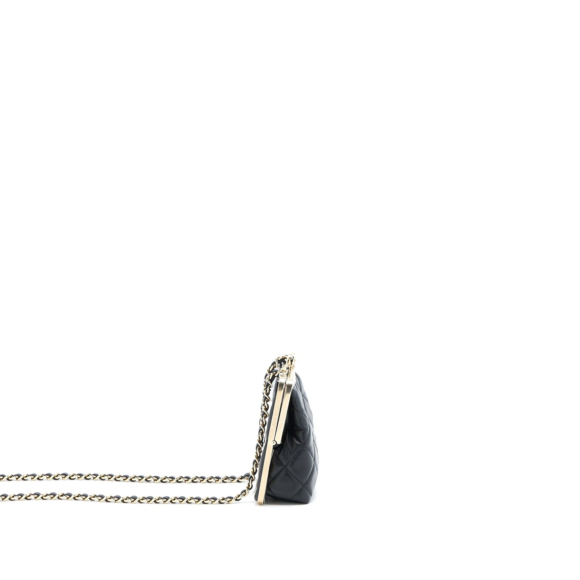 Chanel Clip Lambskin LGHW Black Mini Bag