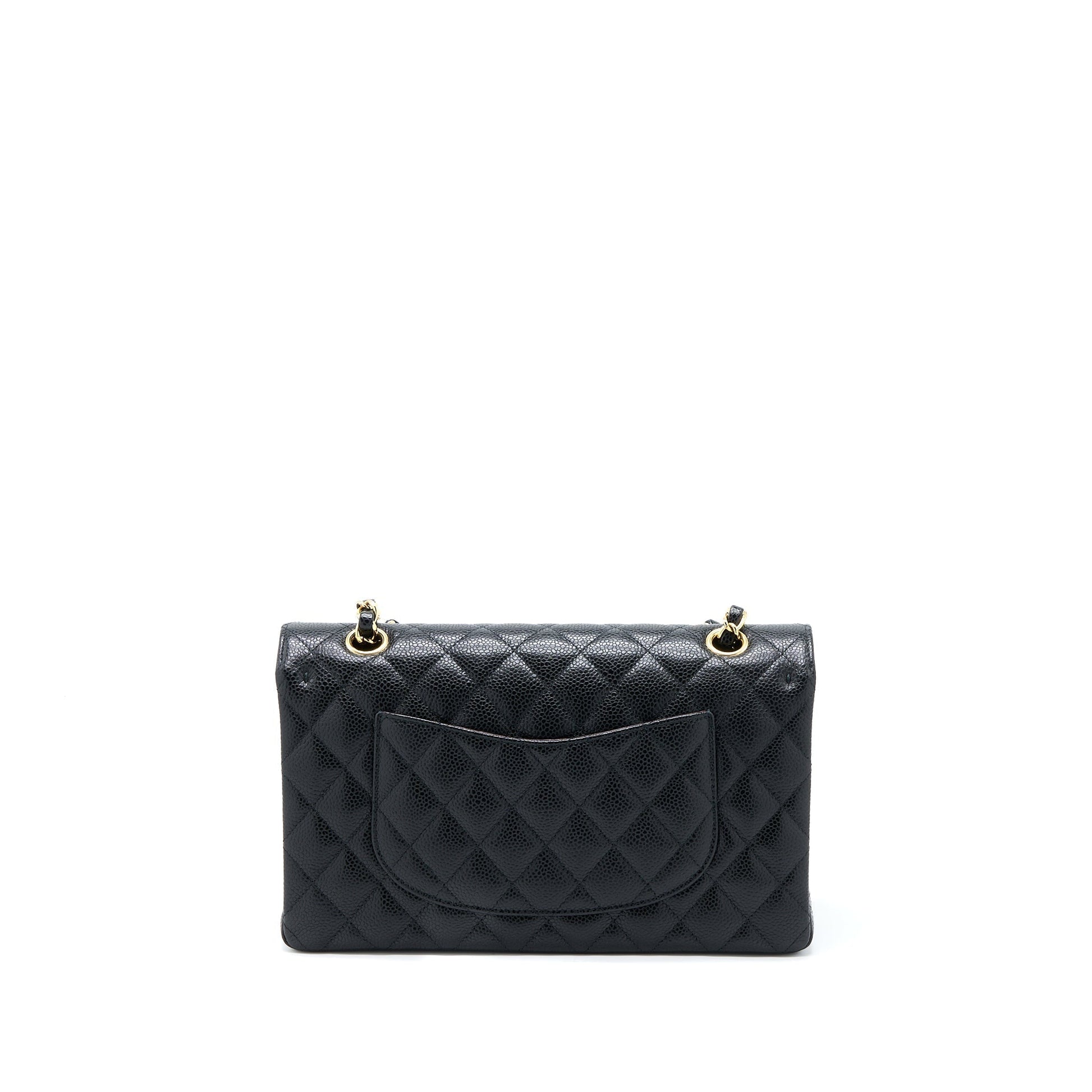 Chanel Classic Double Flap Caviar GHW Microchip Black Shoulder Bag Ghw Microchip