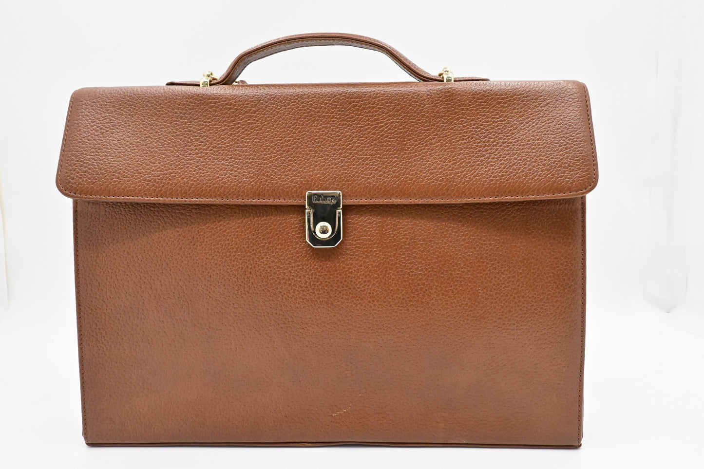 Burberry Briefcase In Handbag Leather Brown Travel Bag