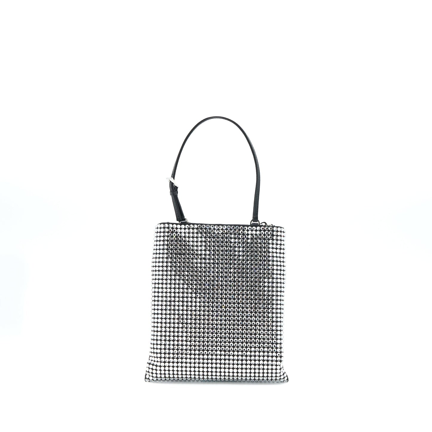 Prada Crystal Handbag With Crystal Satin Black Travel Bag