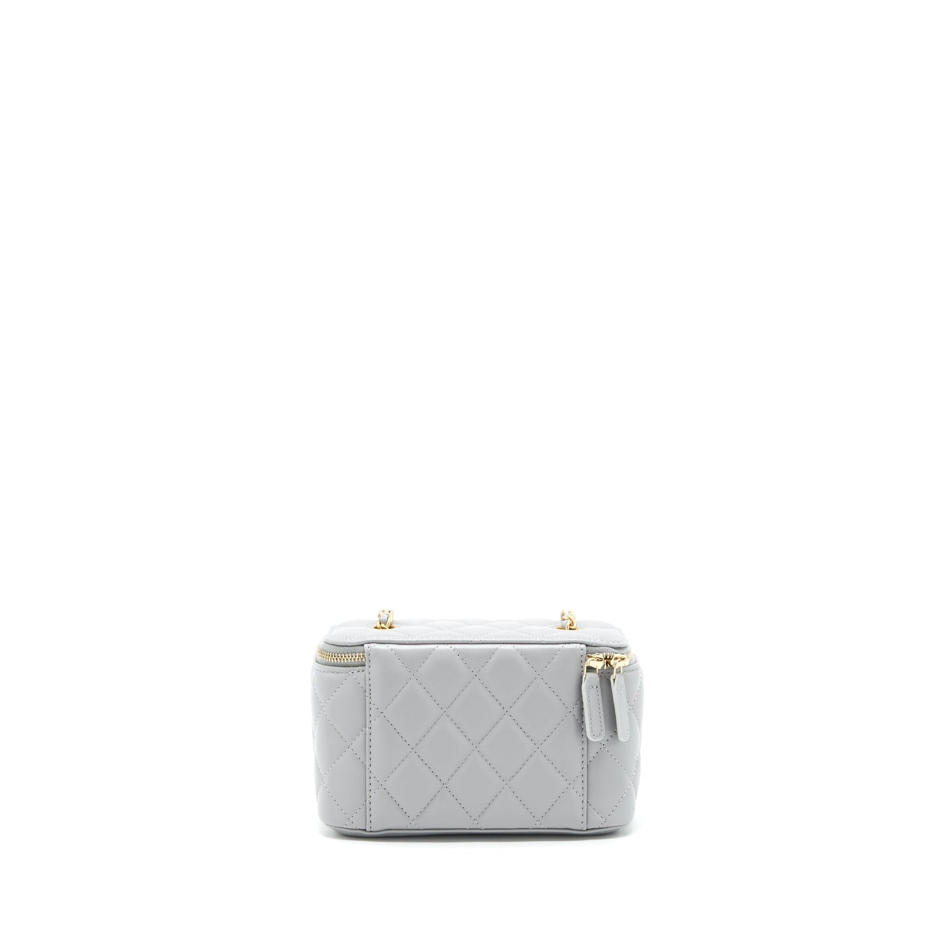 Chanel 21B Pearl Crush Long Vanity Lambskin Grey Handbag